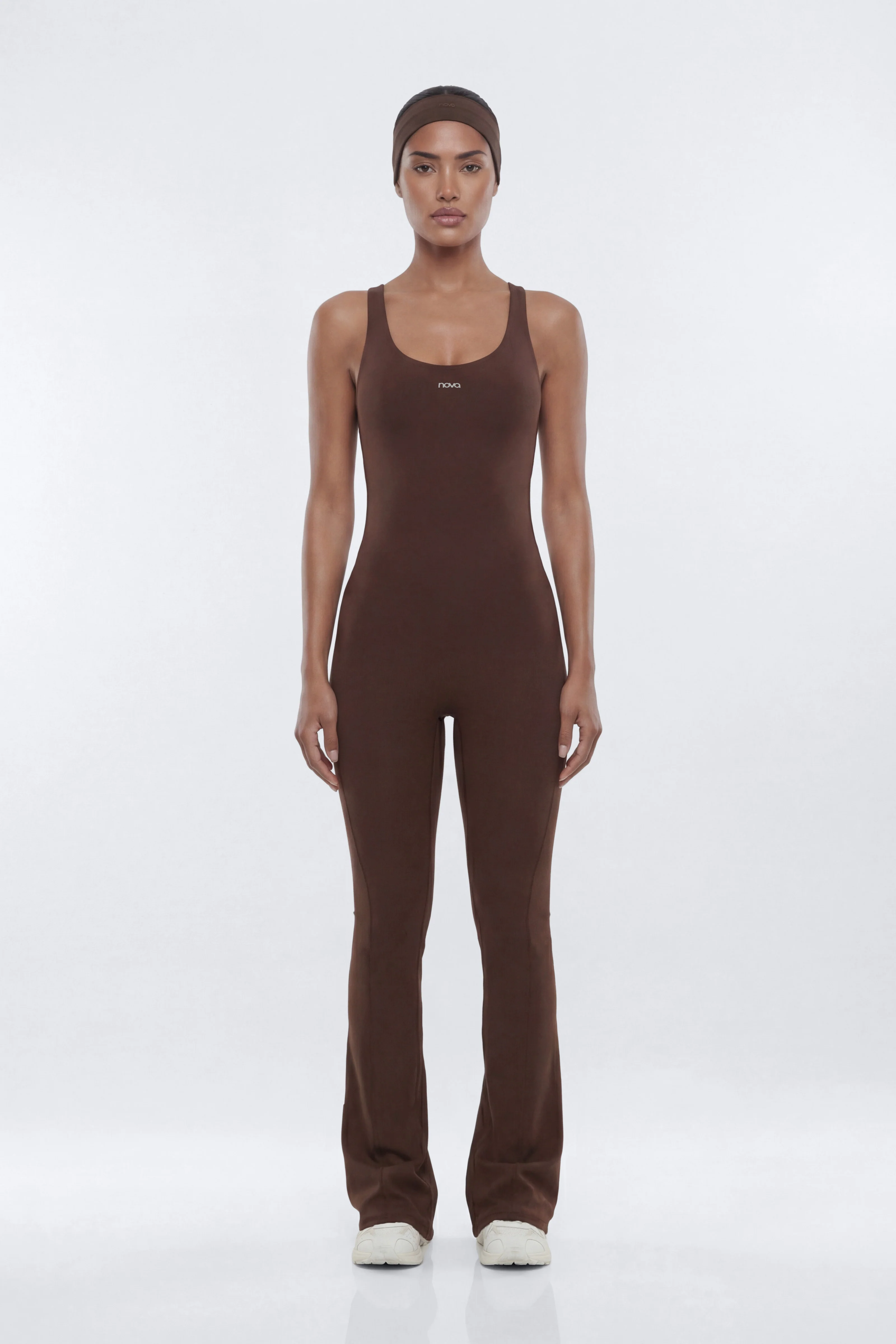 CloudForm™ 32″ Inseam Backless Sports Jumpsuit - Brown