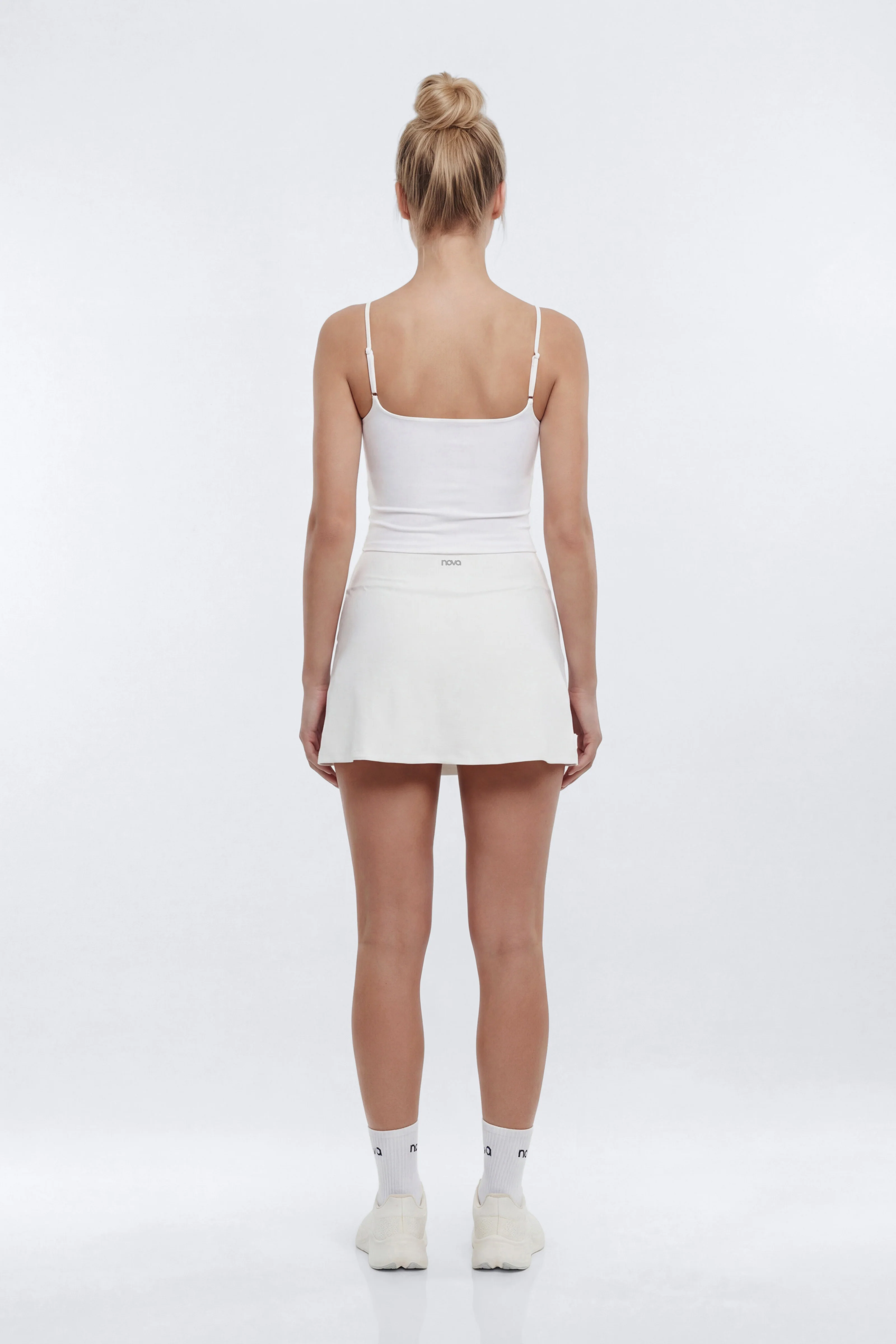CloudForm™ Front Wrap Sports Mini Skort - Bright White - Image 3
