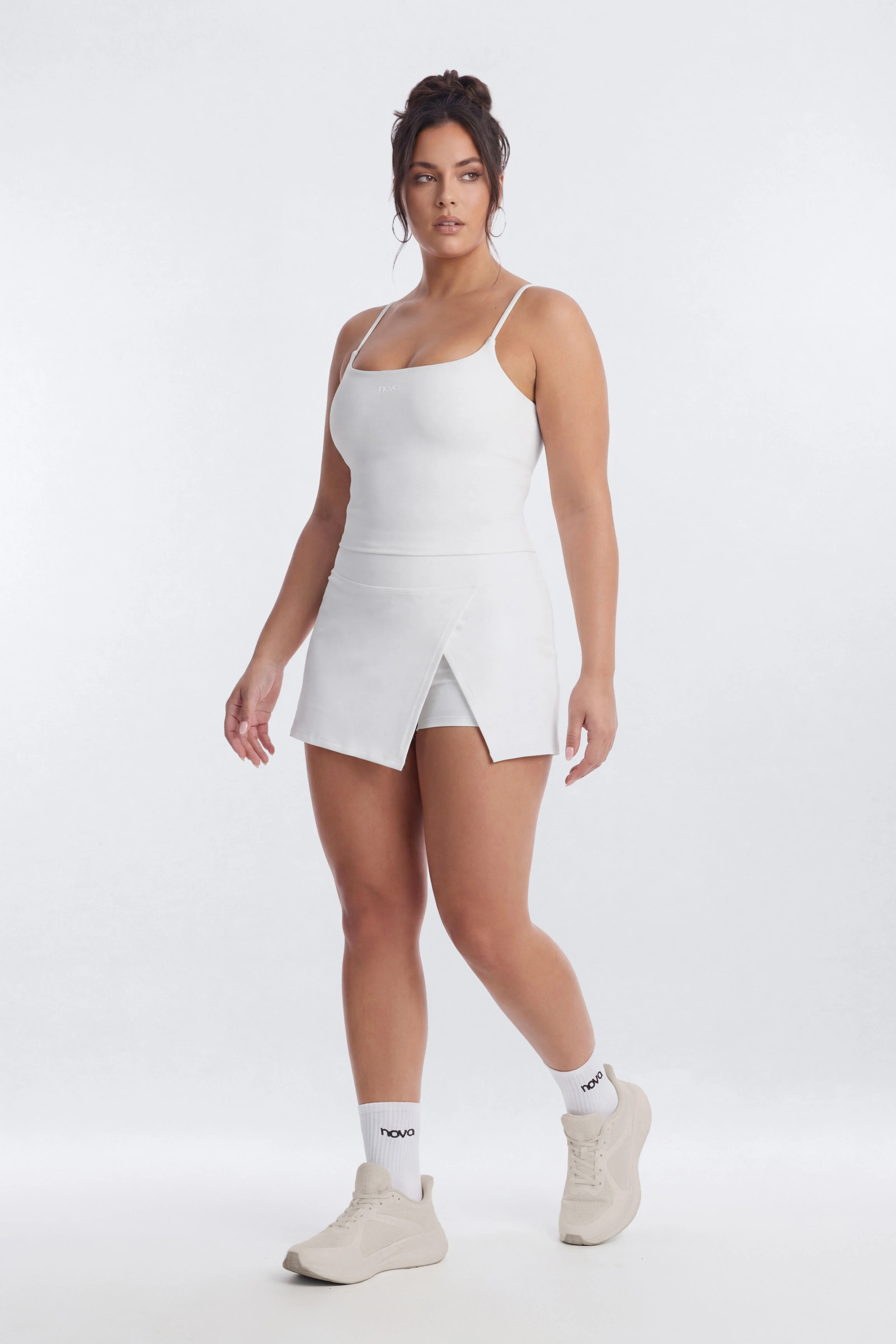CloudForm™ Front Wrap Sports Mini Skort - Bright White - Image 5