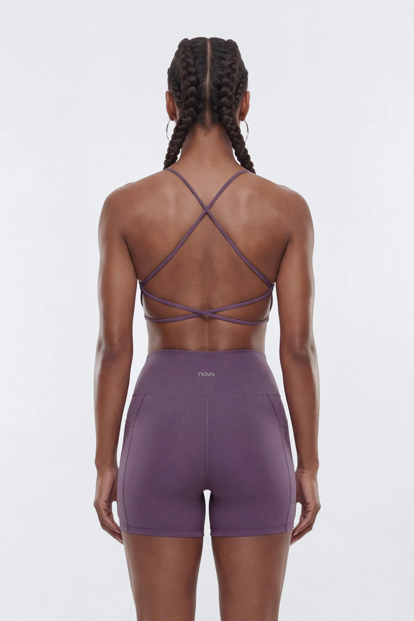 CloudForm™ High Waist 5″ Side Pocket Biker Short - Iris - Image 3