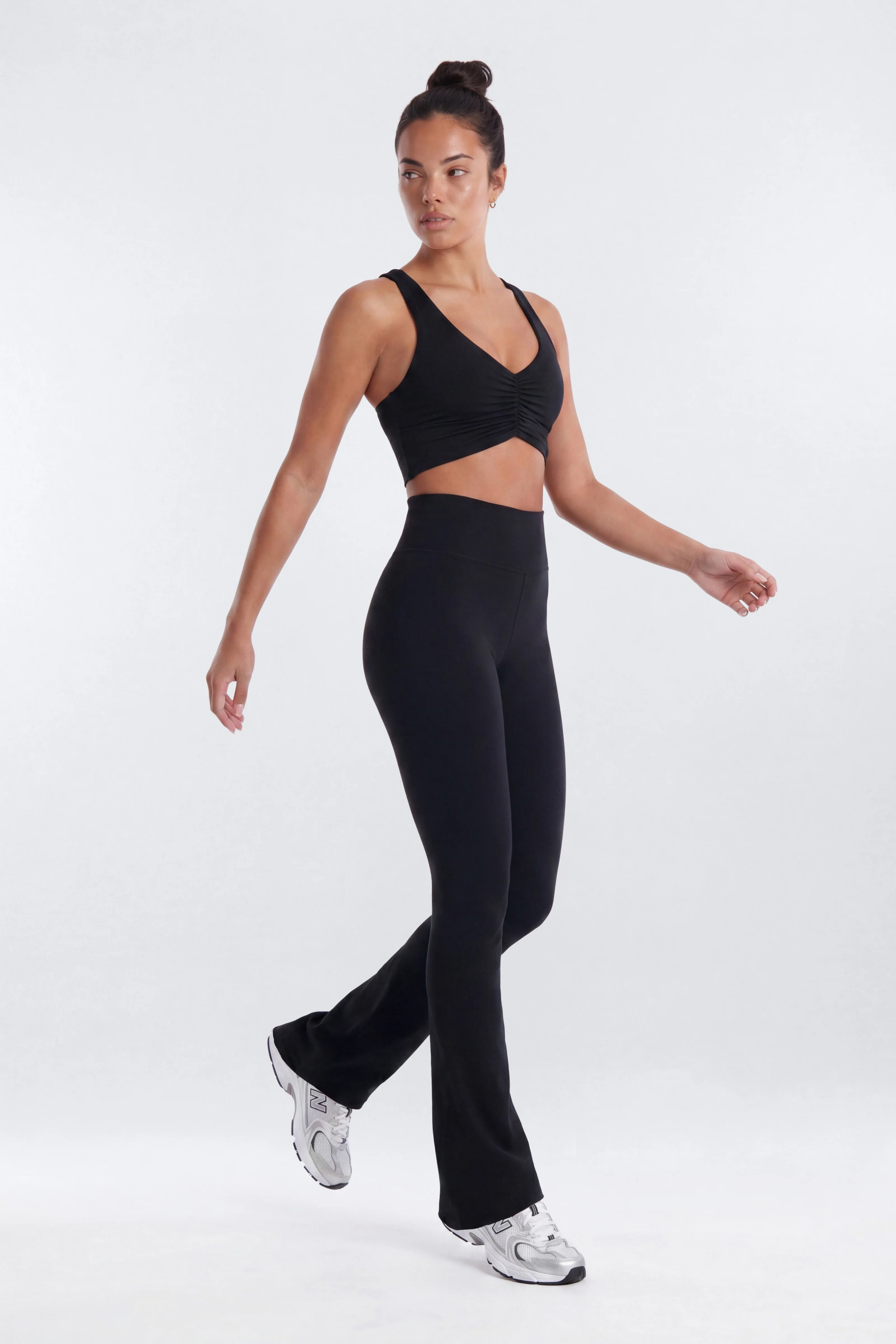CloudForm™ Ruched Sports Bra - Black - Image 2