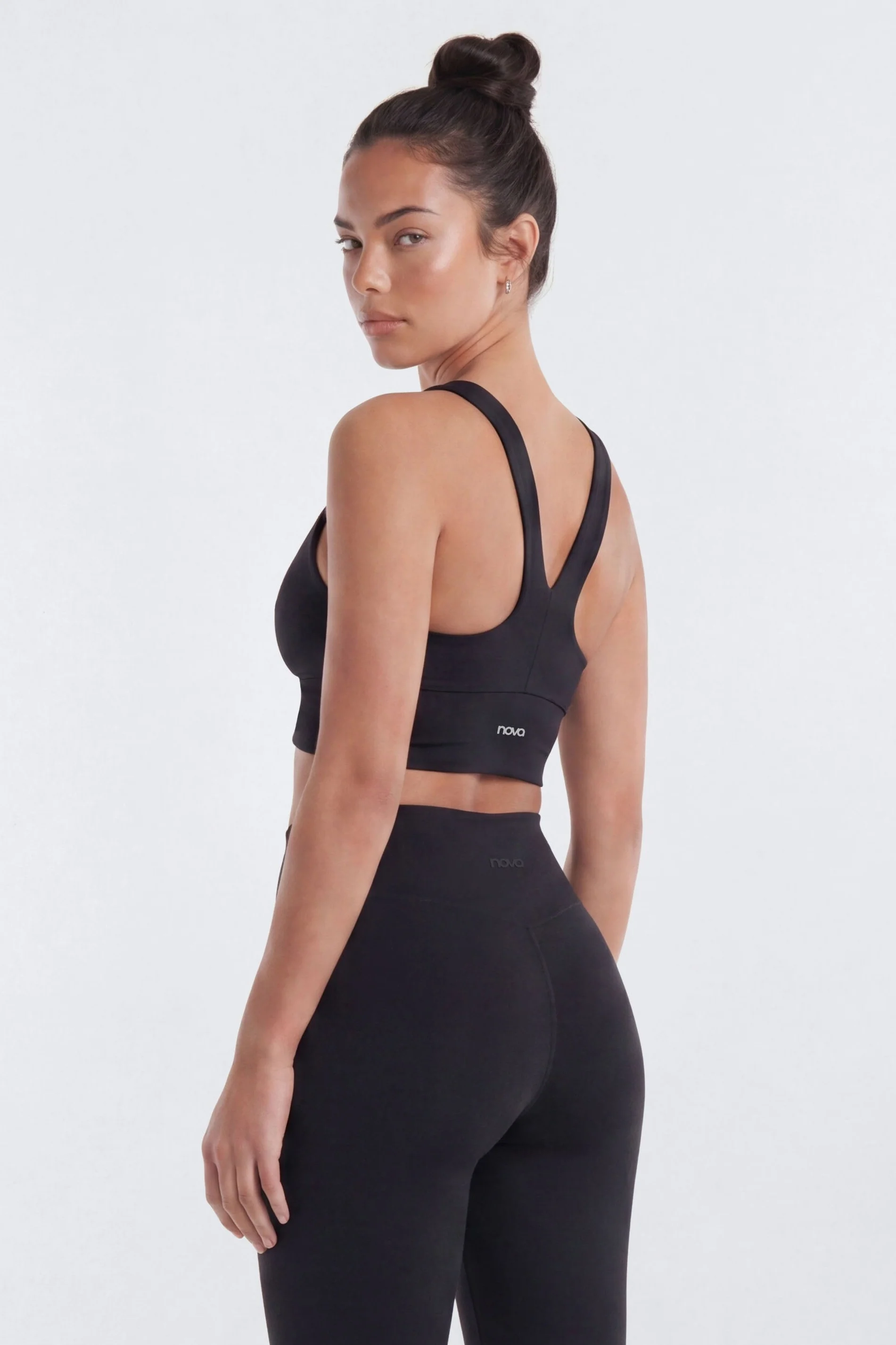 CloudForm™ Ruched Sports Bra - Black - Image 3