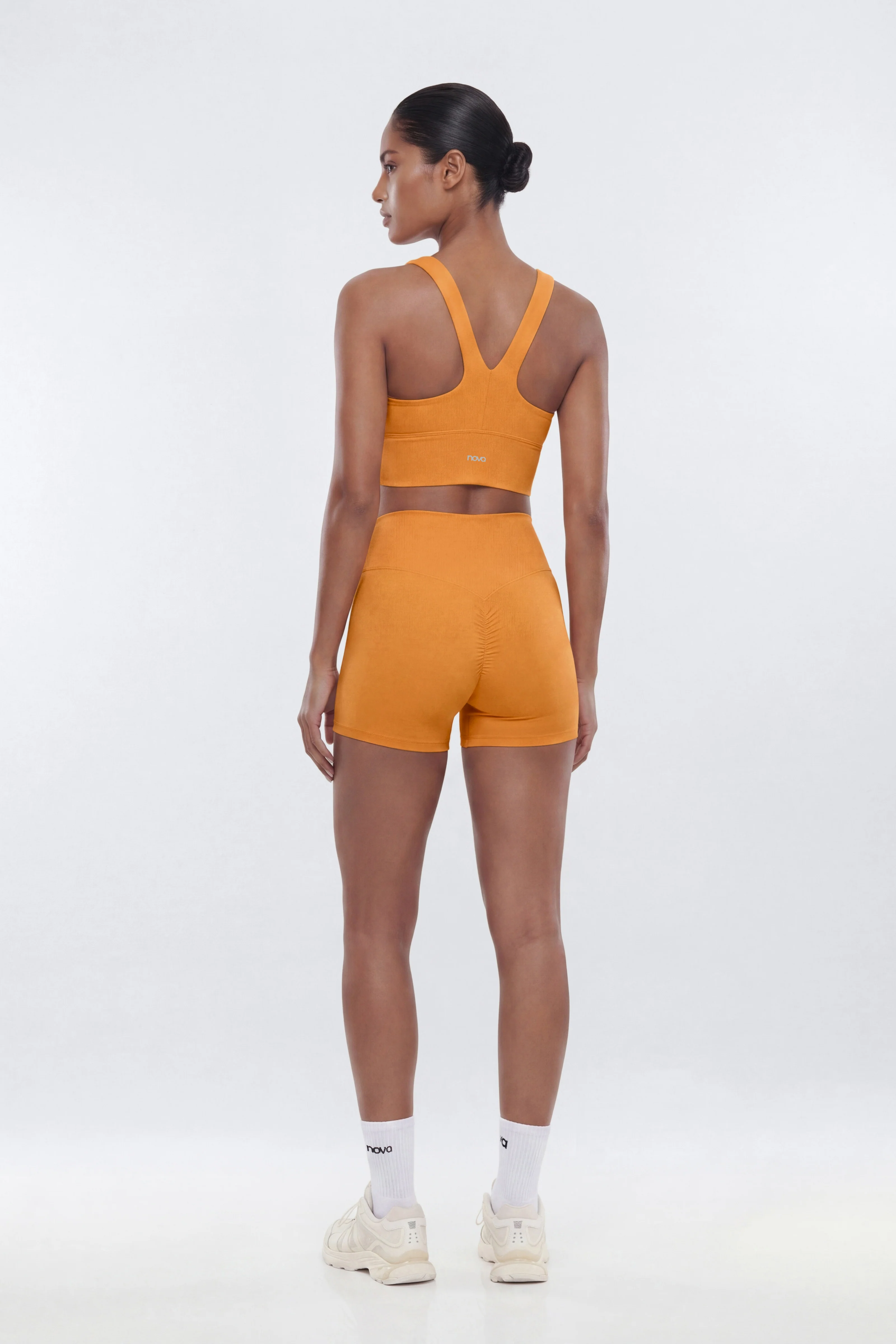 CloudForm™ Ruched Sports Bra - Tangerine - Image 4