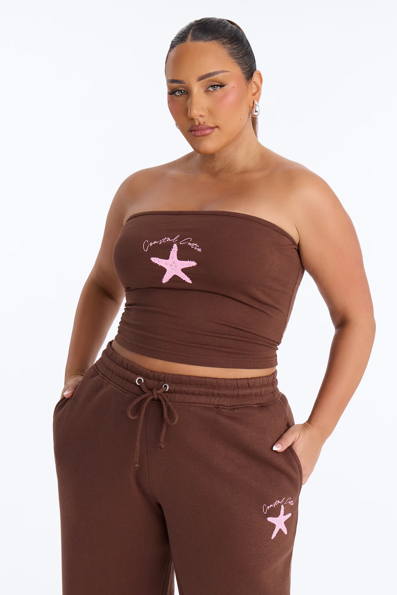 Coastal Comfort Fleece Pant Set - Brown/combo - Image 6