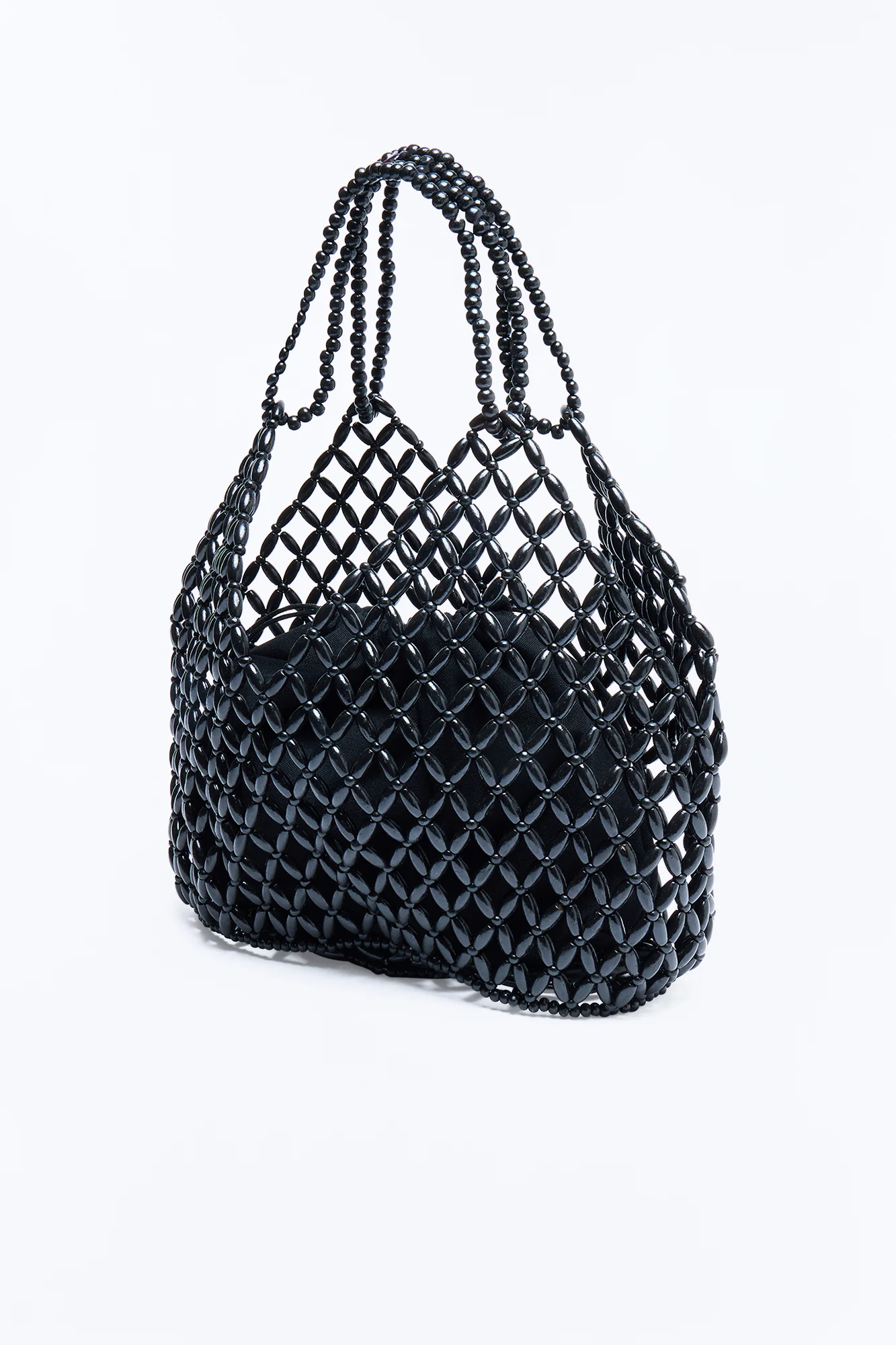 Coastal Escape Beaded Shoulder Handbag - Black - Image 4