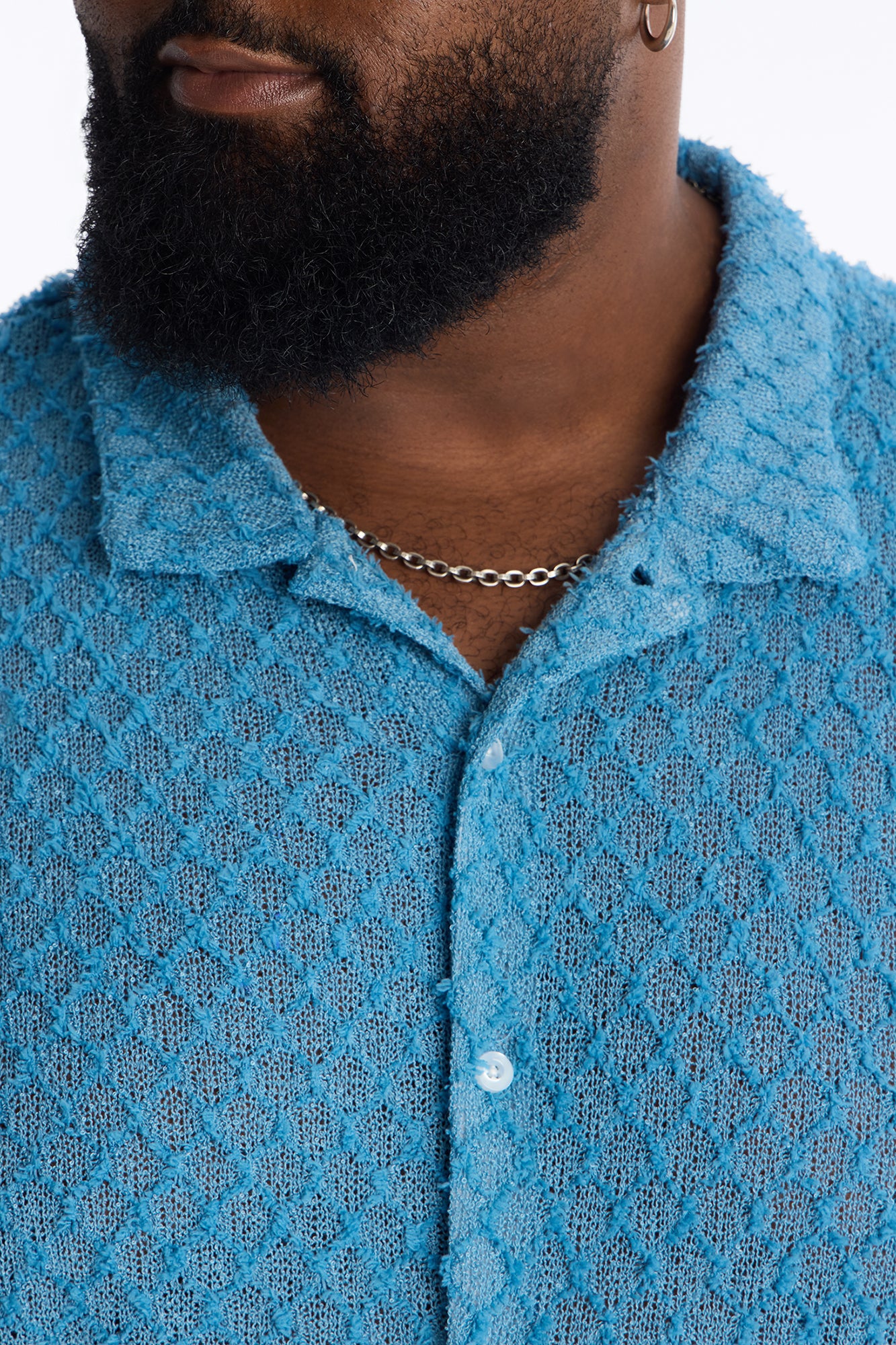 Coastal Plush Full Button Shirt - Blue - Image 6