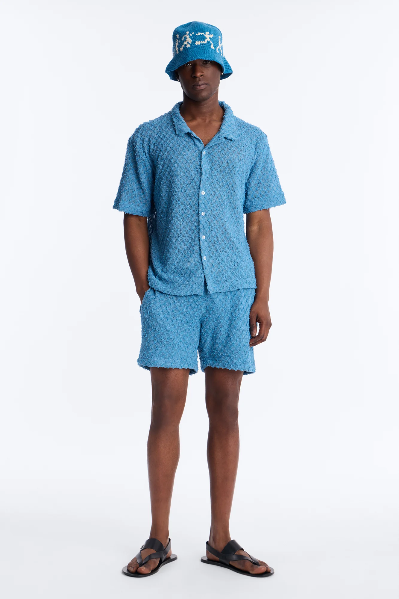 Coastal Plush Relaxed Short - Blue - Image 2