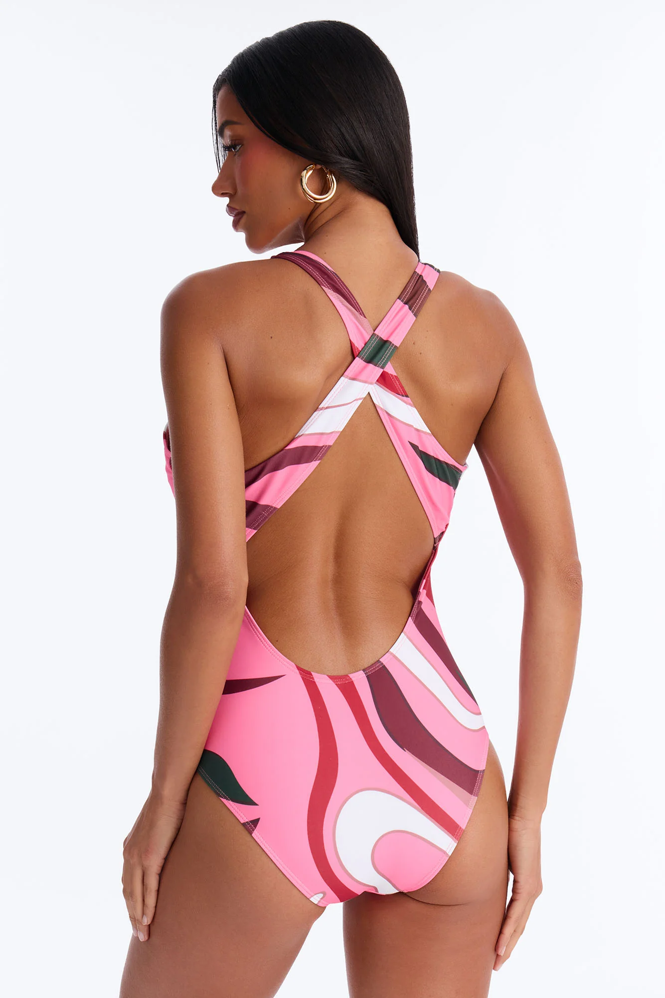 Coconuts For CocoCay Abstract Scoop 1 Piece Swimsuit - Pink/combo - Image 3