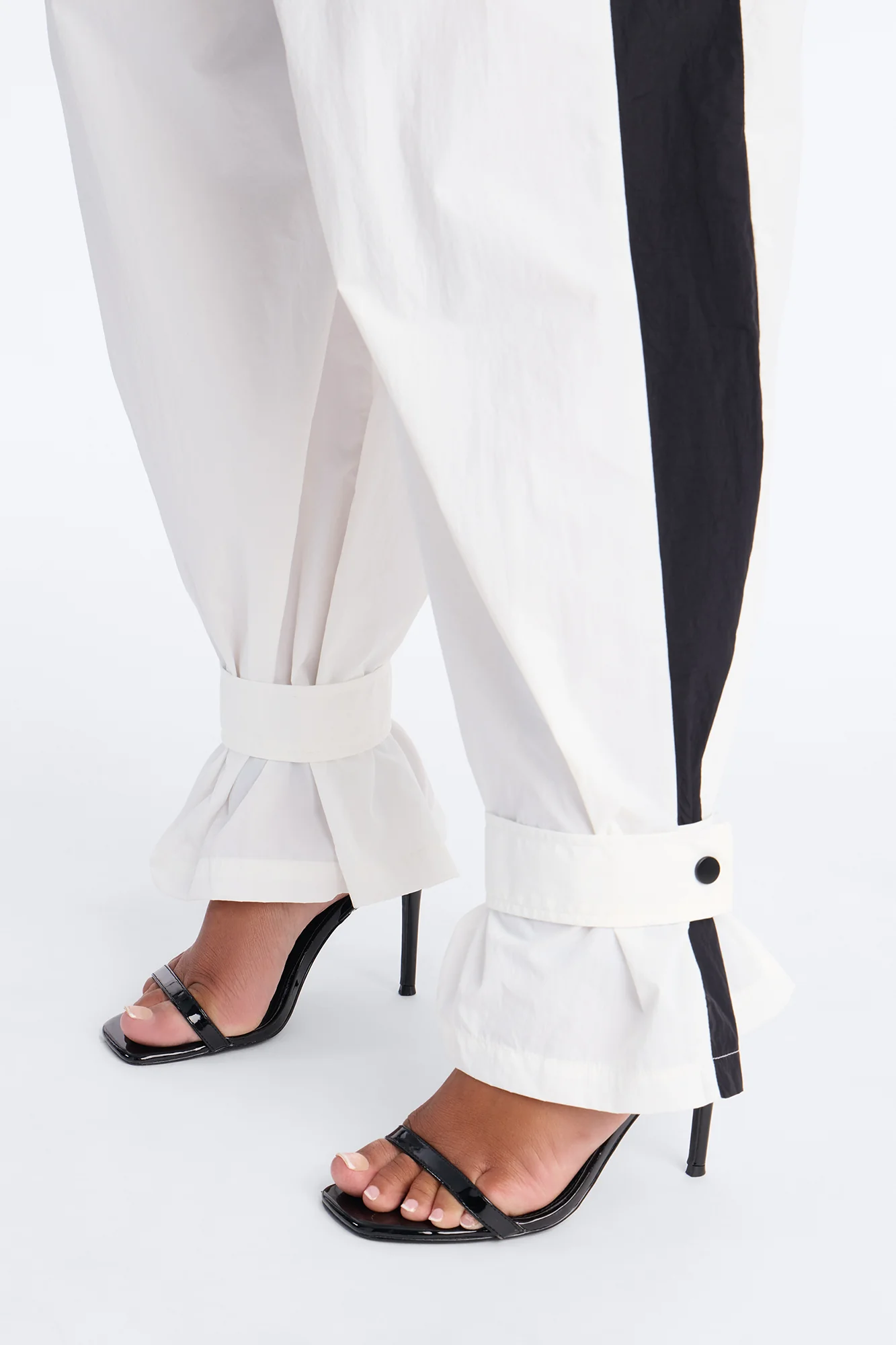 Colette Nylon Pant Set - White/Black - Image 9