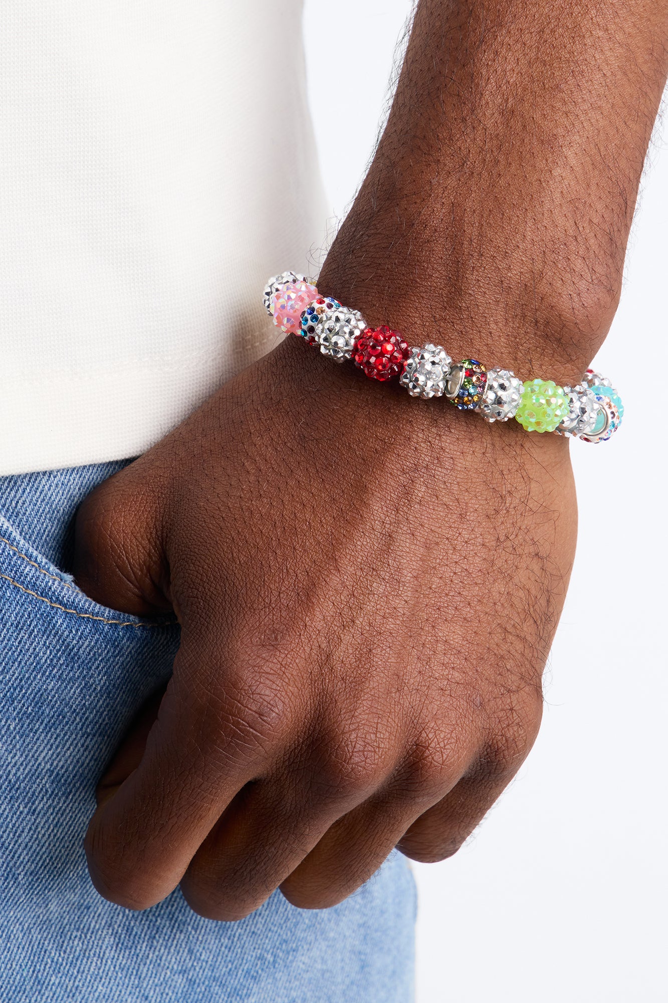 Confetti Iced Beaded Link Necklace - Multi Color