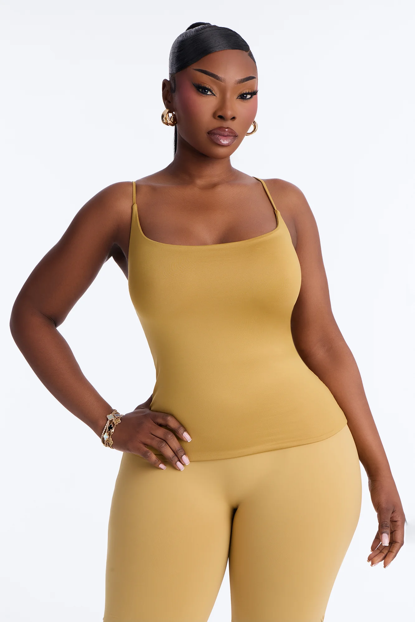 Contour Double Lined Cami Top - Honey - Image 5