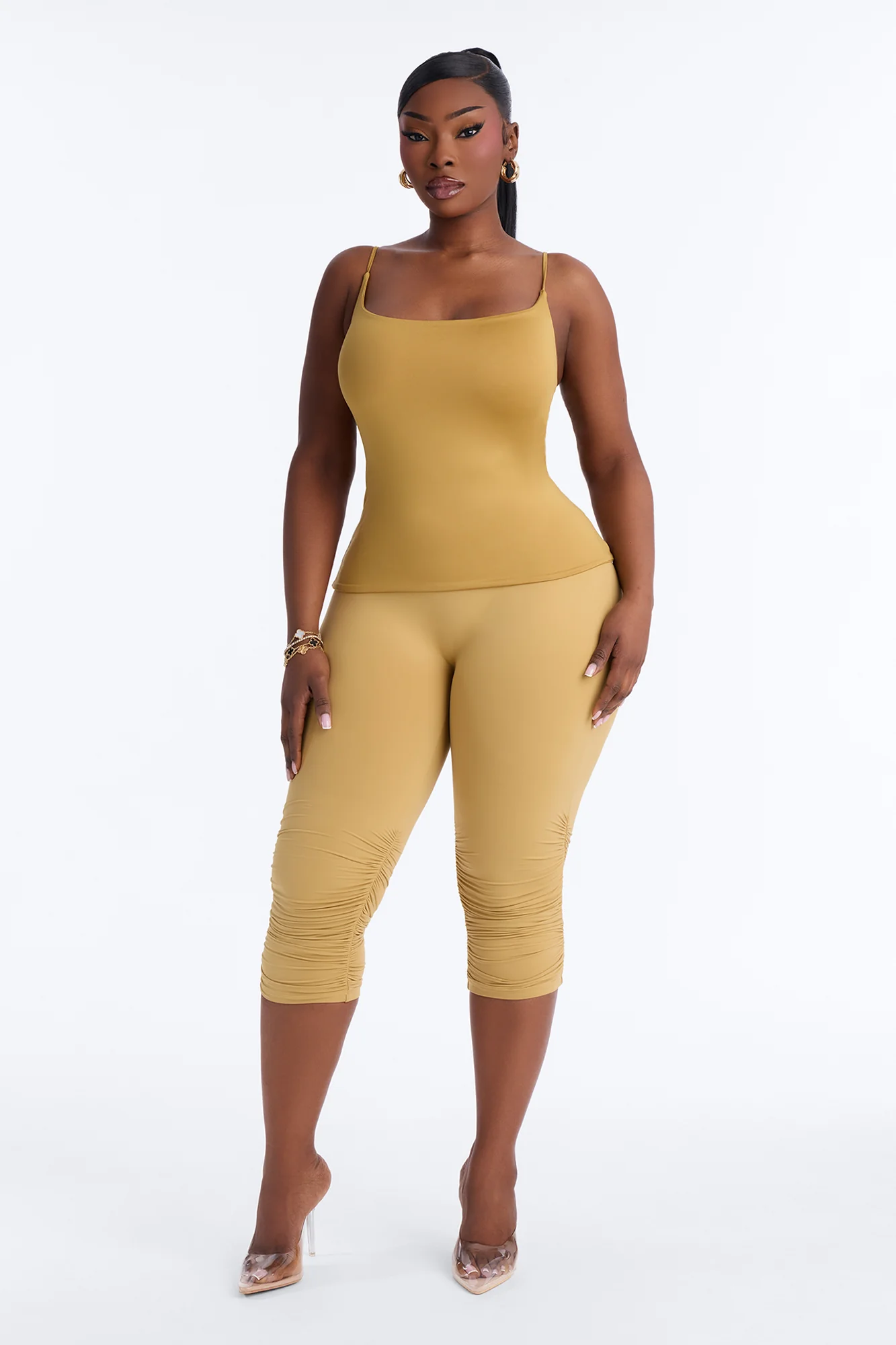Contour Double Lined Cami Top - Honey - Image 6