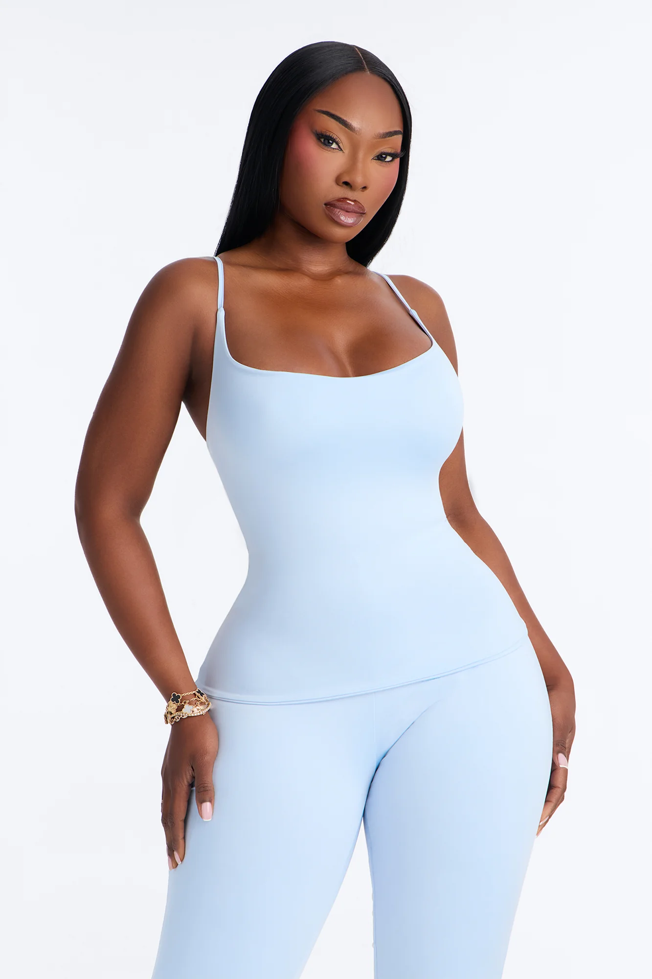 Contour Double Lined Cami Top - SkyBlue - Image 4