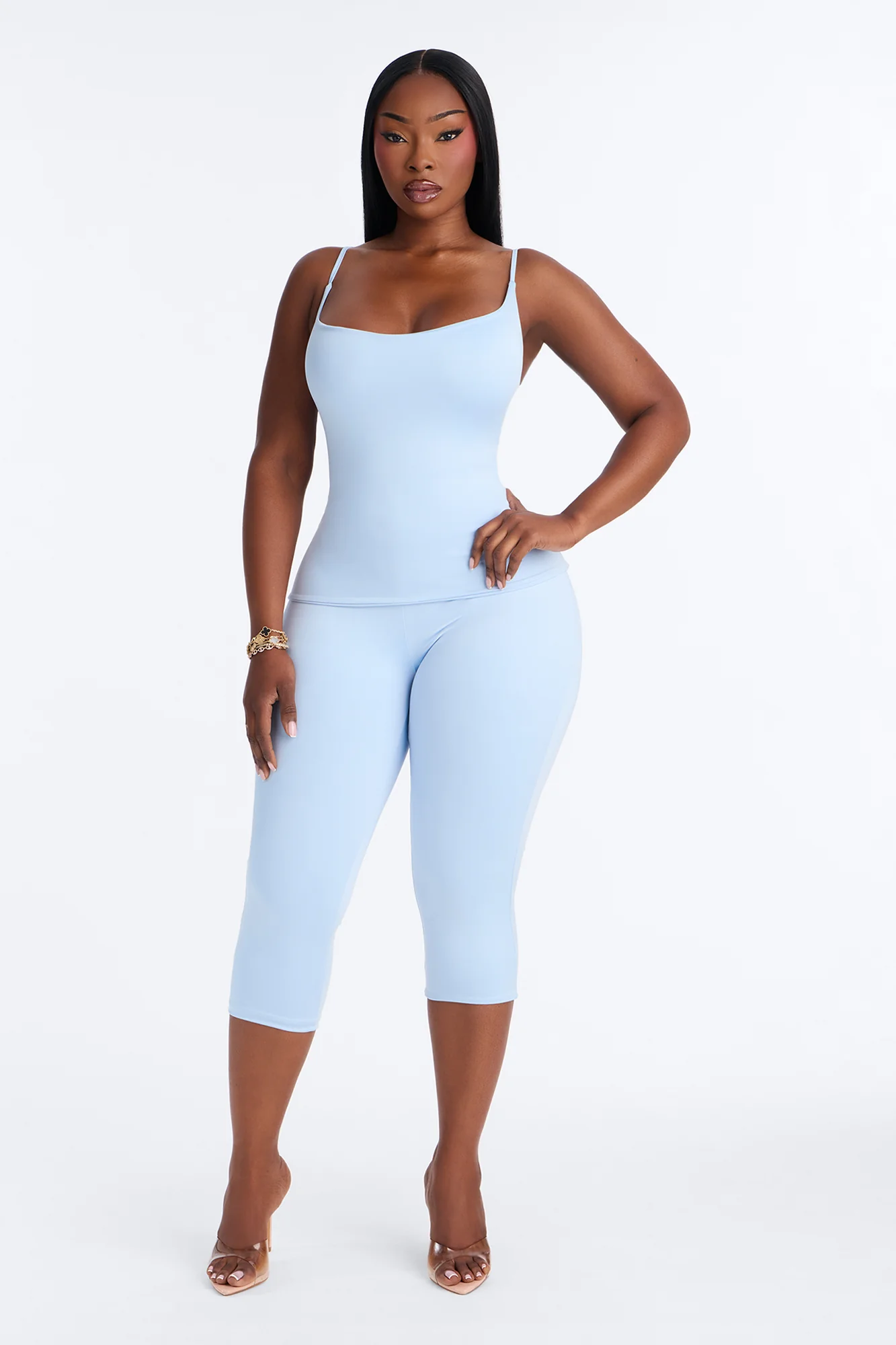 Contour Double Lined Capri Pant - SkyBlue - Image 5