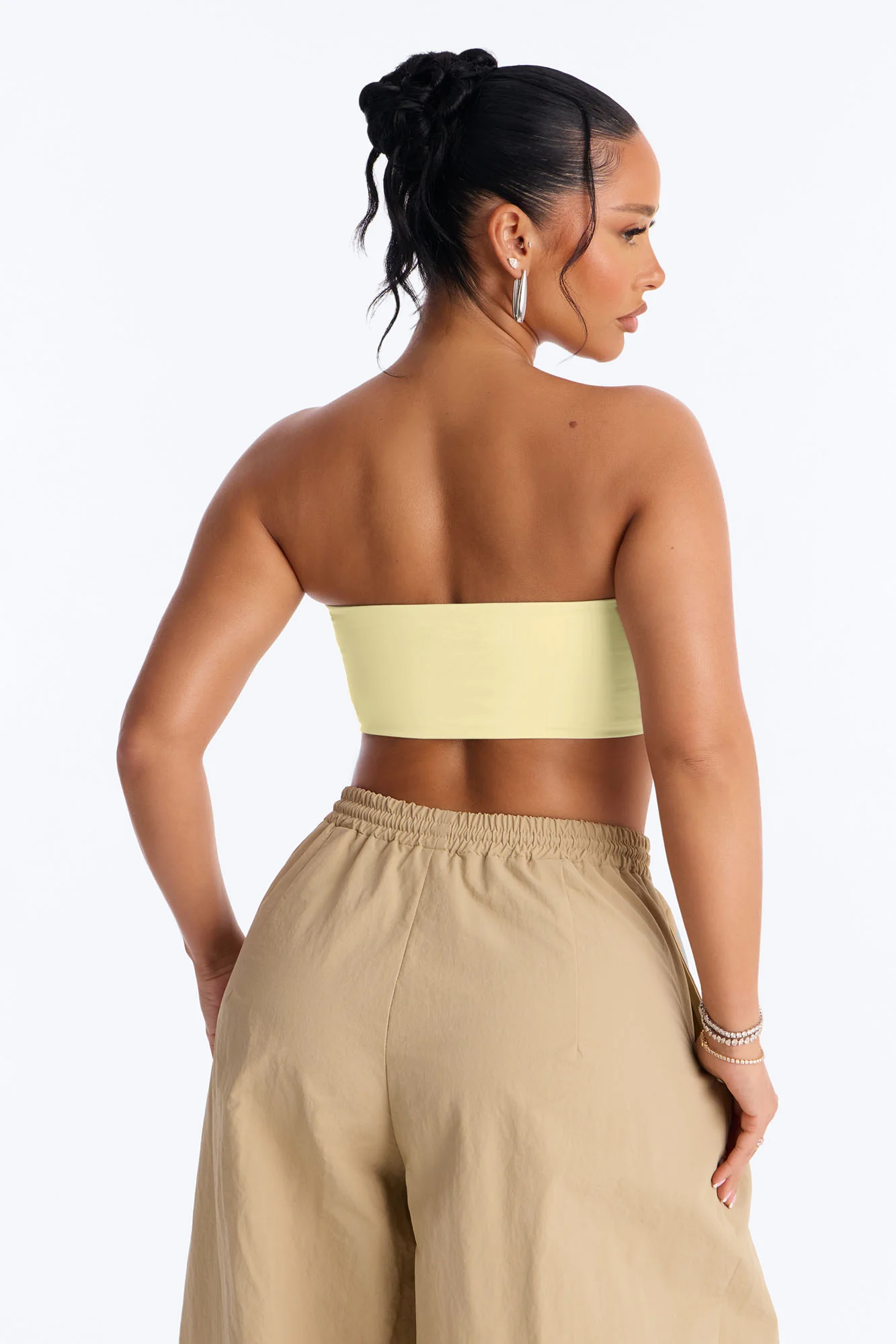 Contour Double Lined Strapless Bandeau Top - Butter Yellow - Image 4