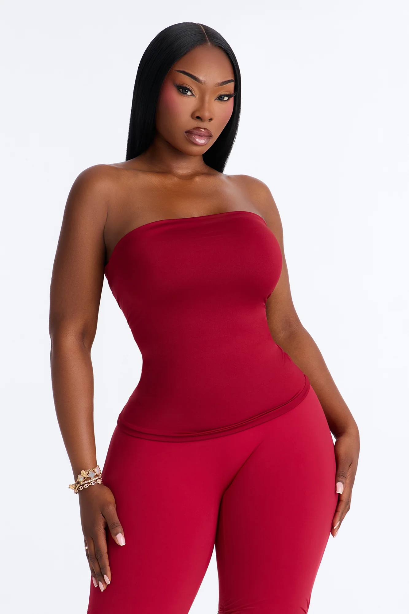 Contour Double Lined Tube Top - DarkRed - Image 5