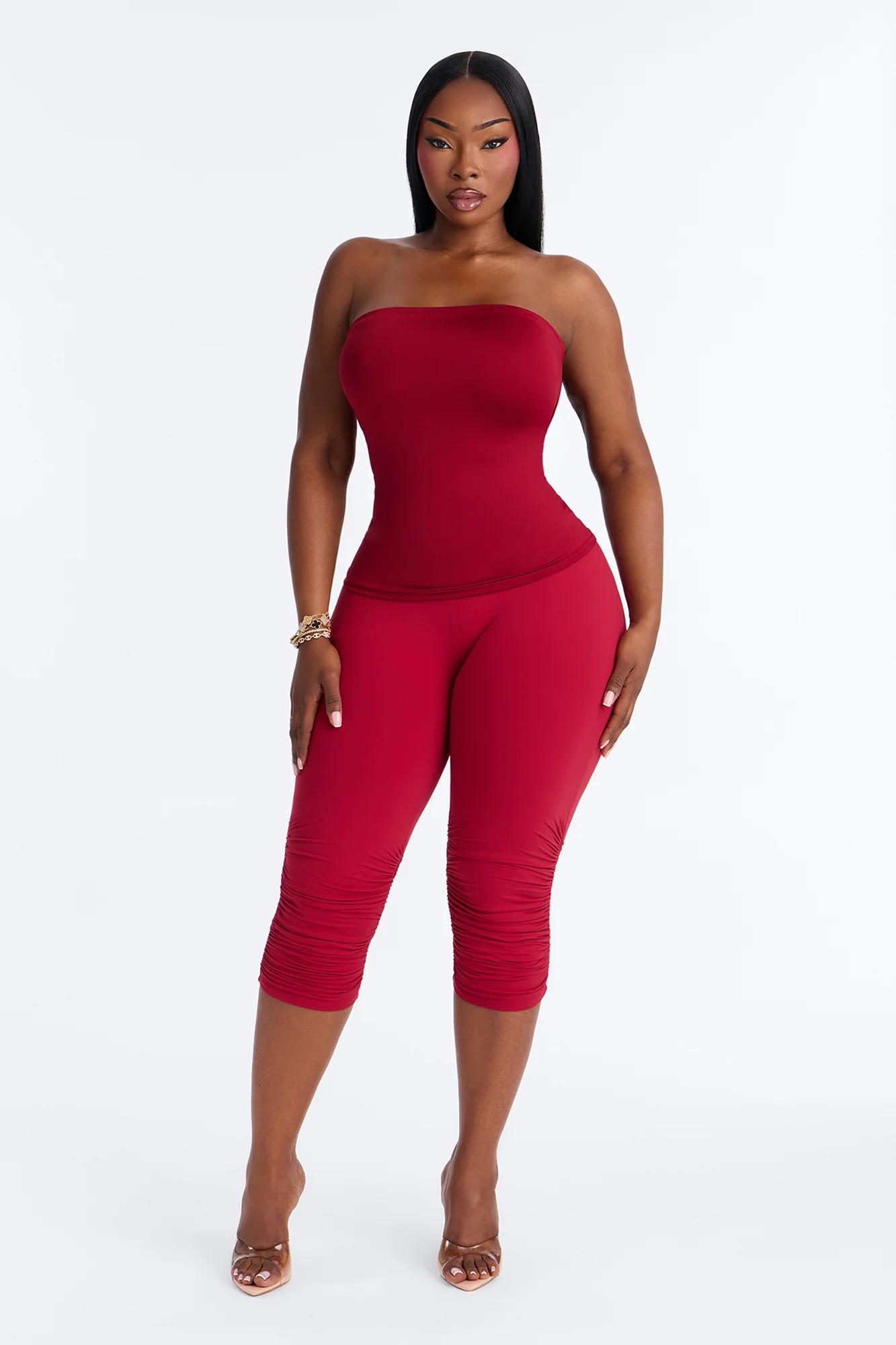 Contour Double Lined Tube Top - DarkRed - Image 6