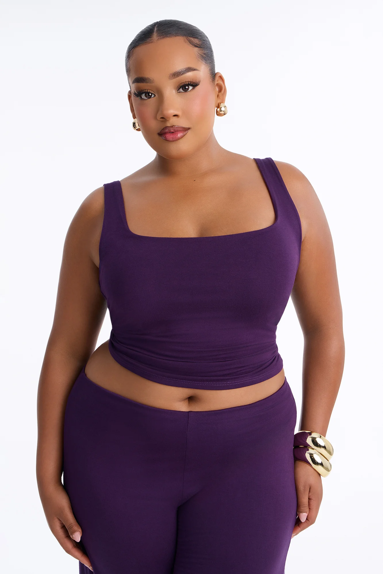 Cool Girl Gaucho Pant Set - Plum - Image 5
