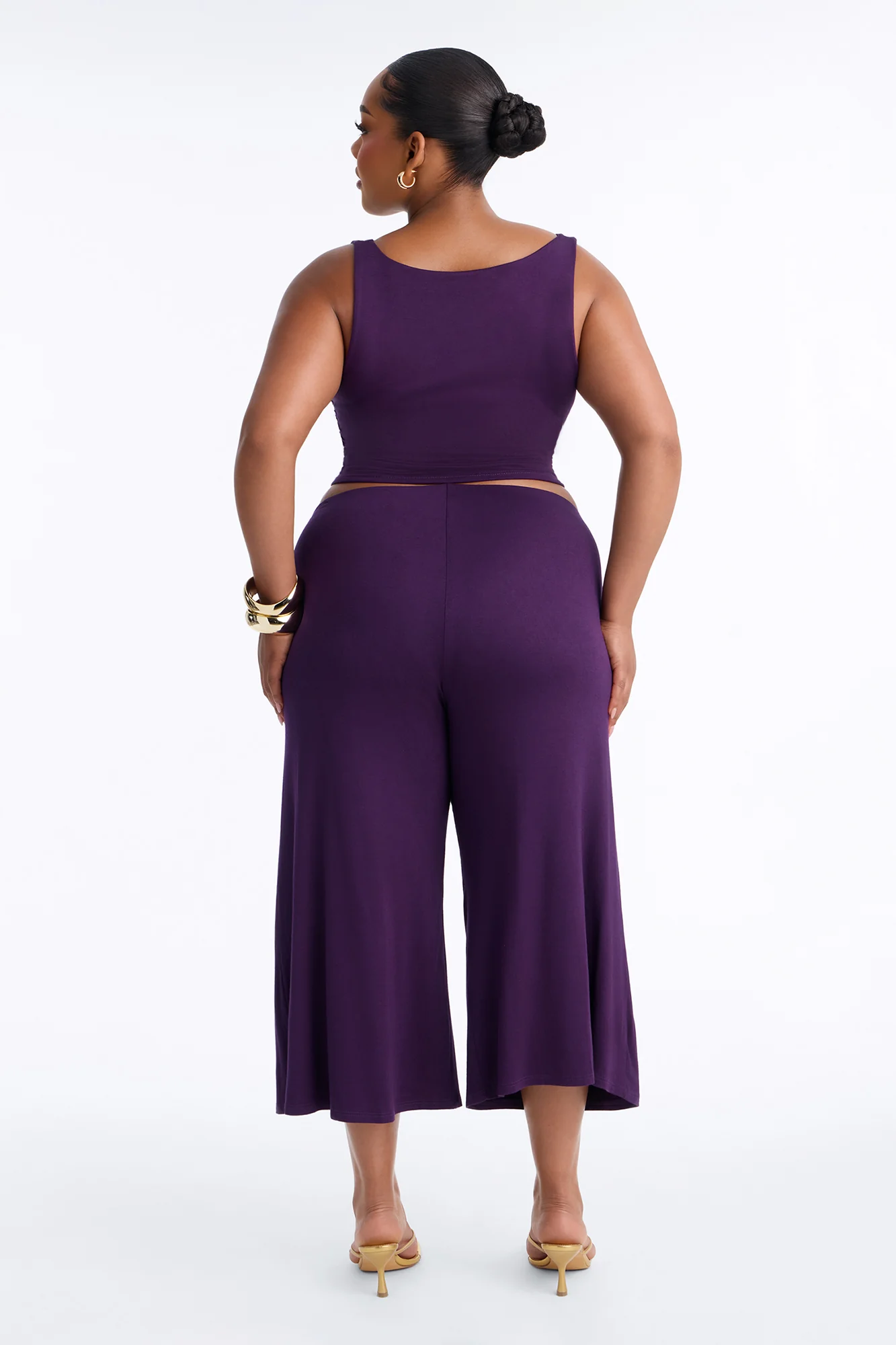Cool Girl Gaucho Pant Set - Plum - Image 7