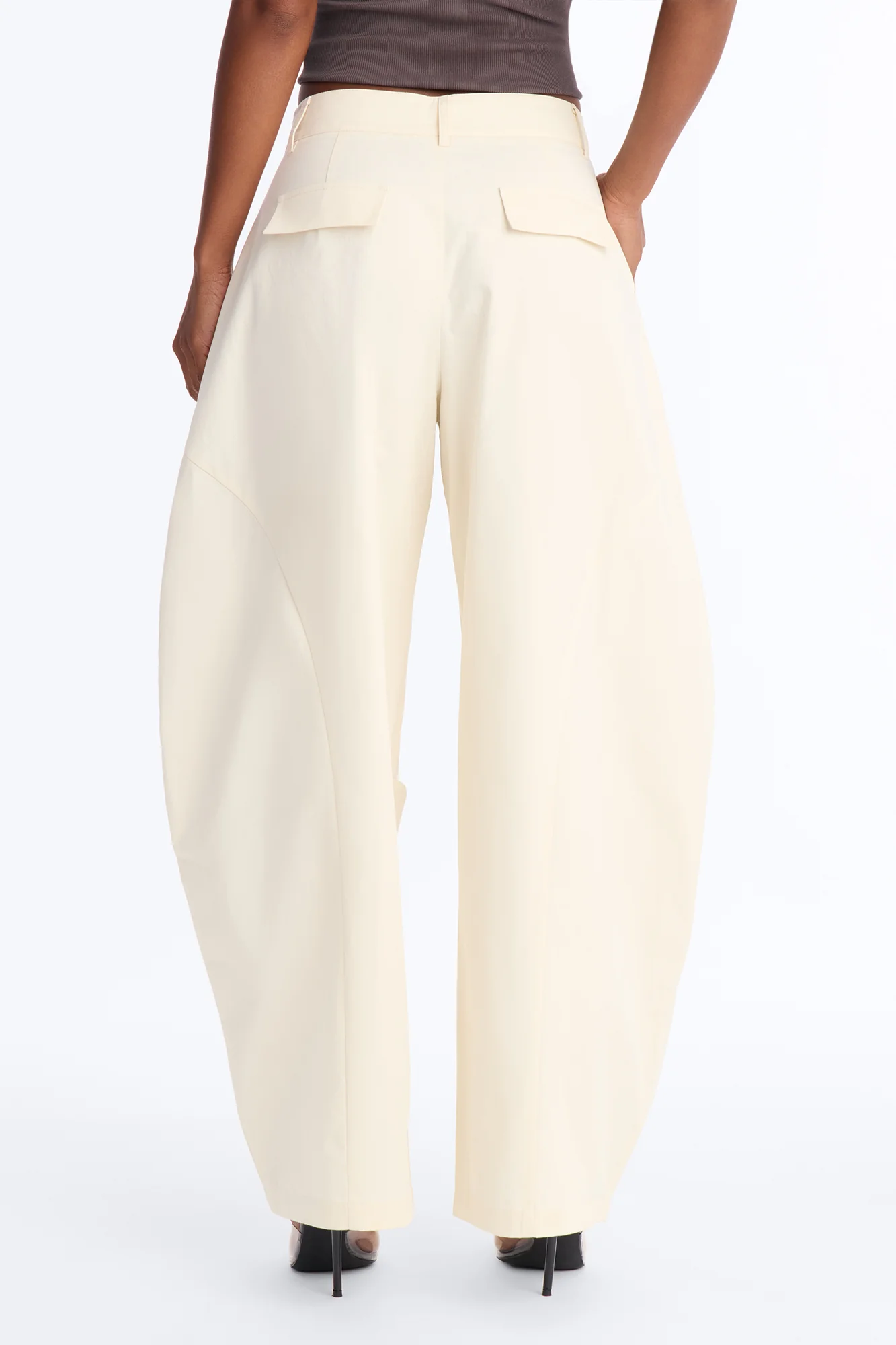 Cooler Than You Barrel Leg Pant 30″ - Ivory - Image 3