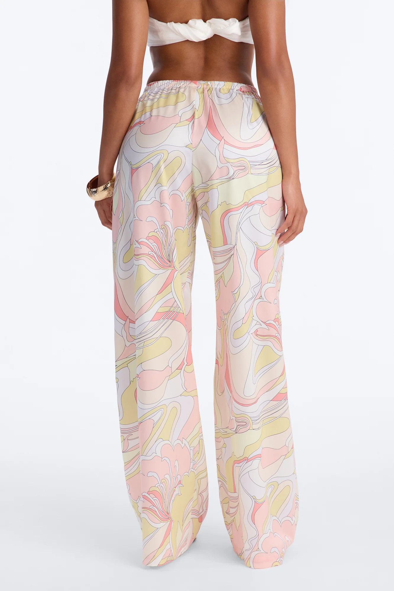 Cordelia Mid Rise Printed Wide Leg Pant - Yellow/combo - Image 3