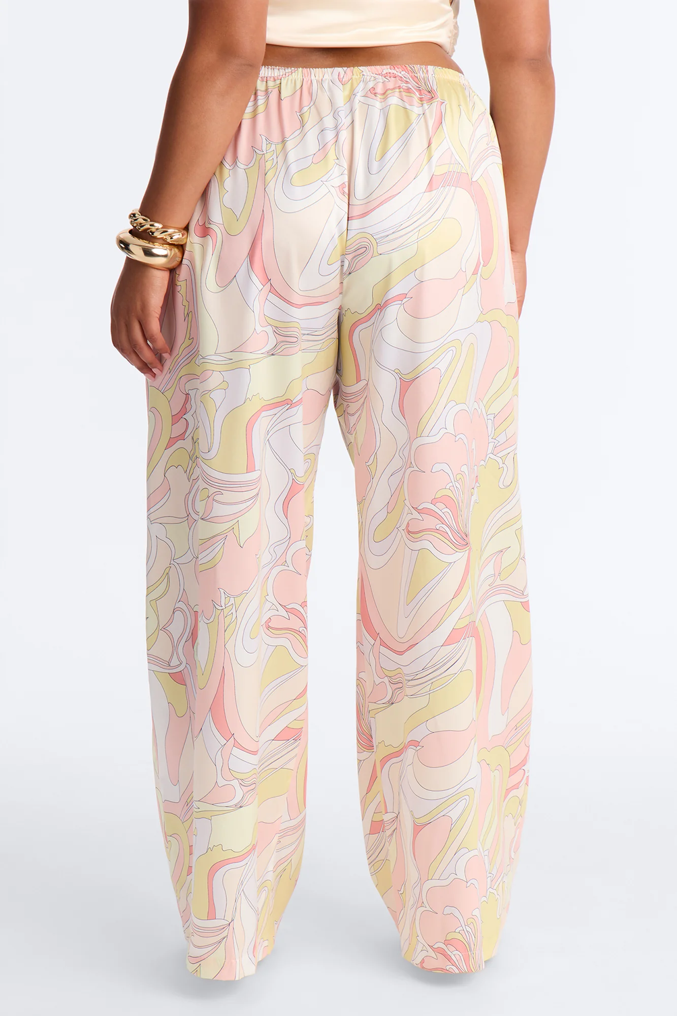 Cordelia Mid Rise Printed Wide Leg Pant - Yellow/combo - Image 6