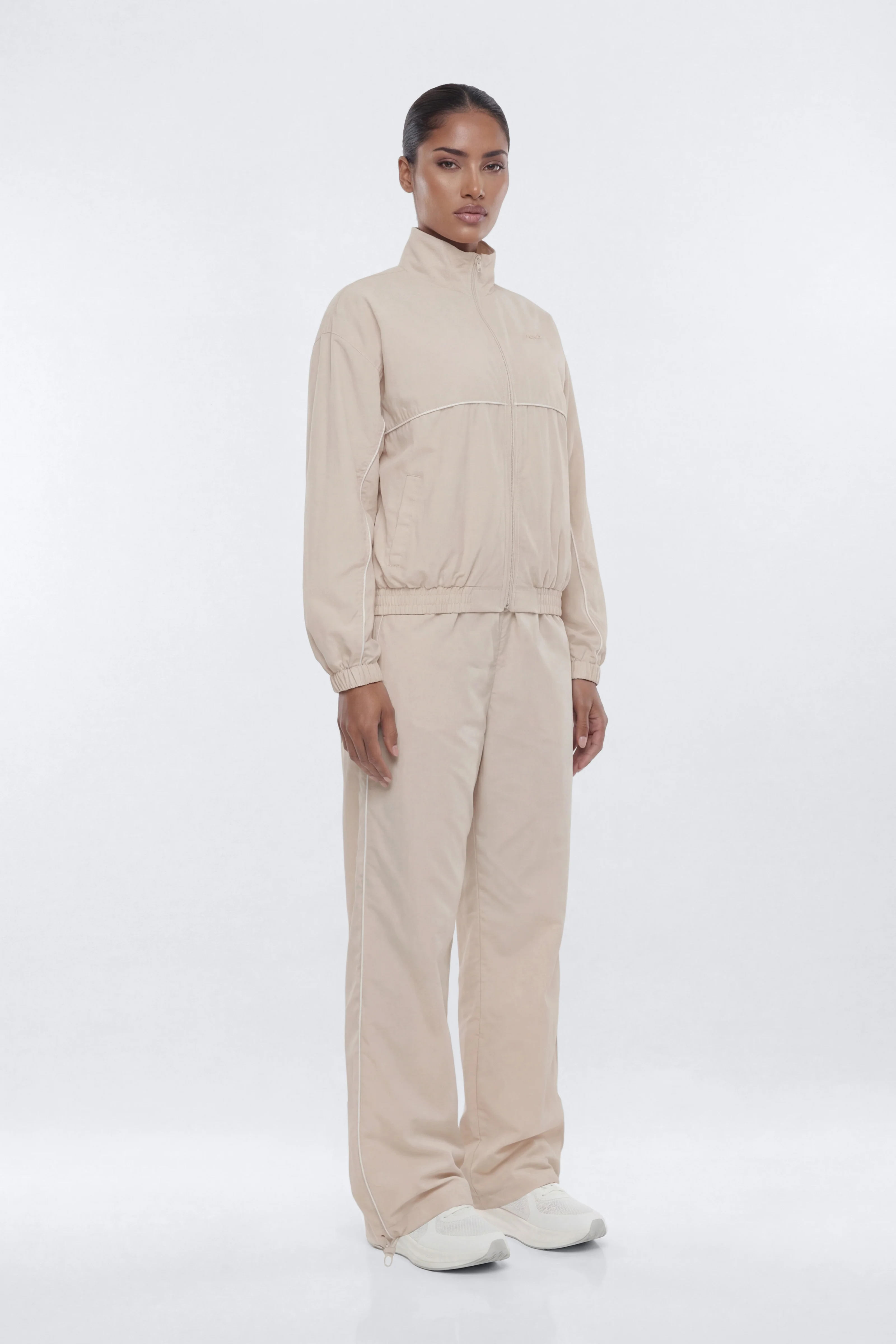 CoreNylon 32″ Pocket Track Pant - Oat Milk - Image 3