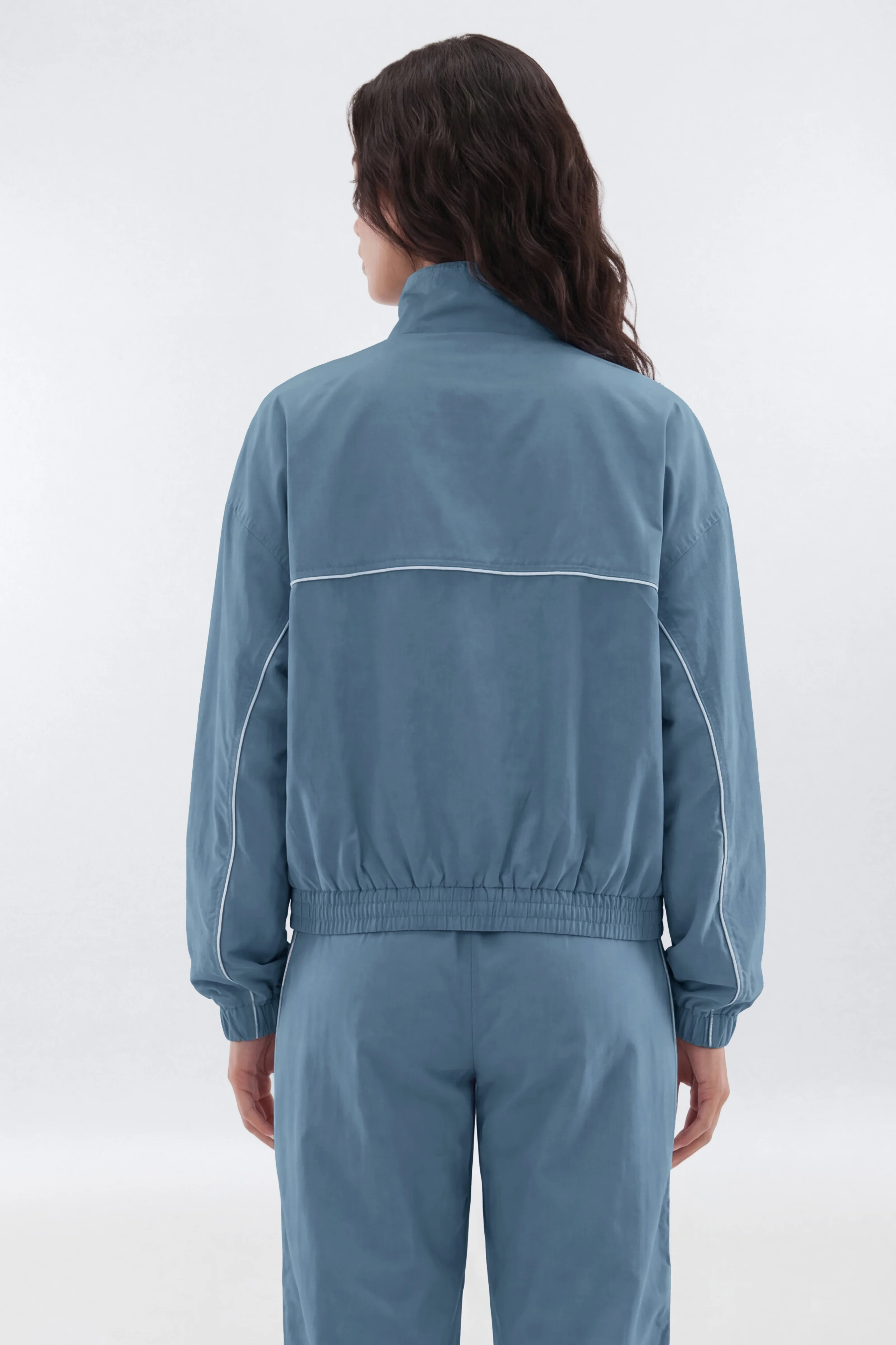 CoreNylon Mock Neck Full Zip Track Jacket - Soft Indigo - Image 4