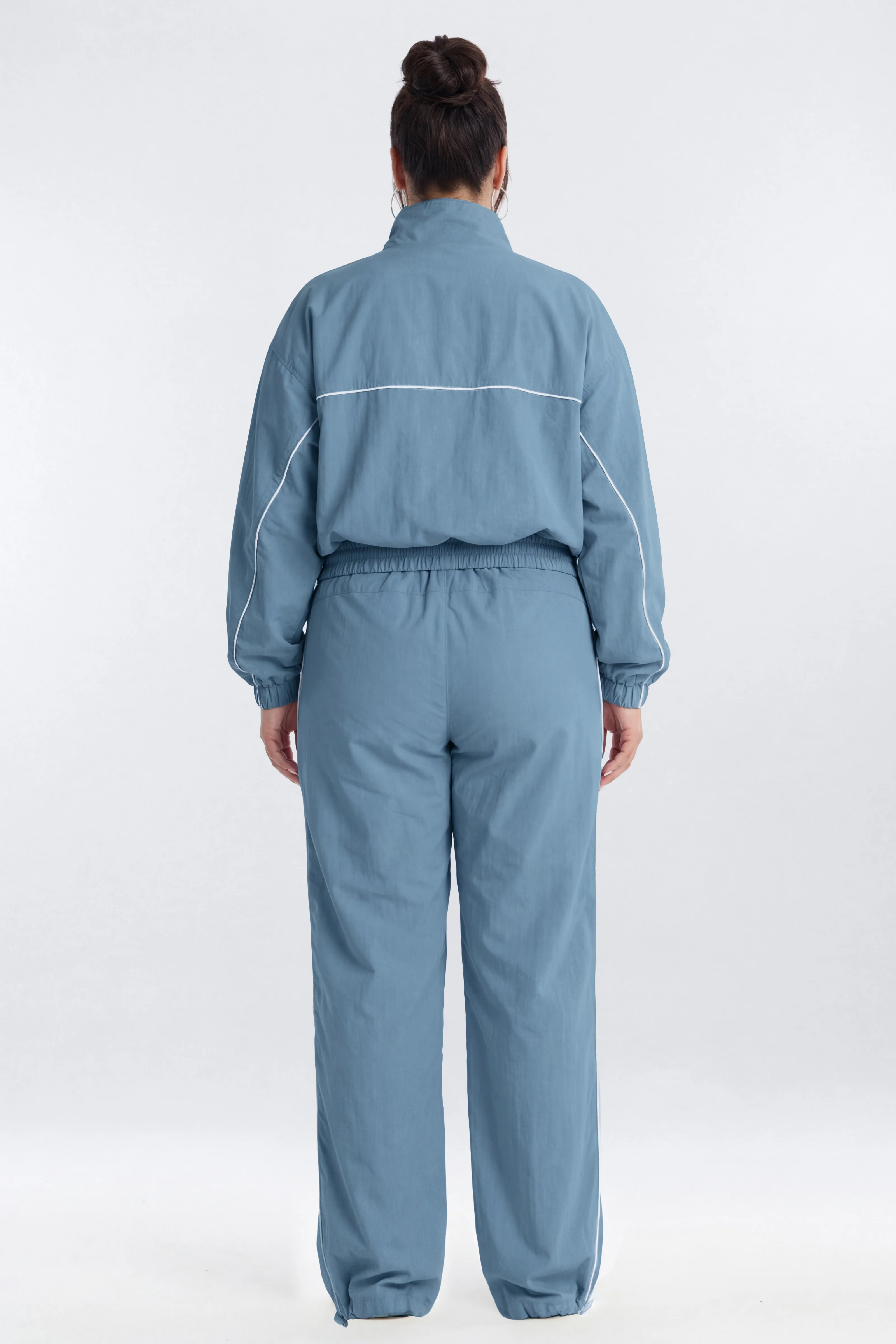 CoreNylon Mock Neck Full Zip Track Jacket - Soft Indigo - Image 9
