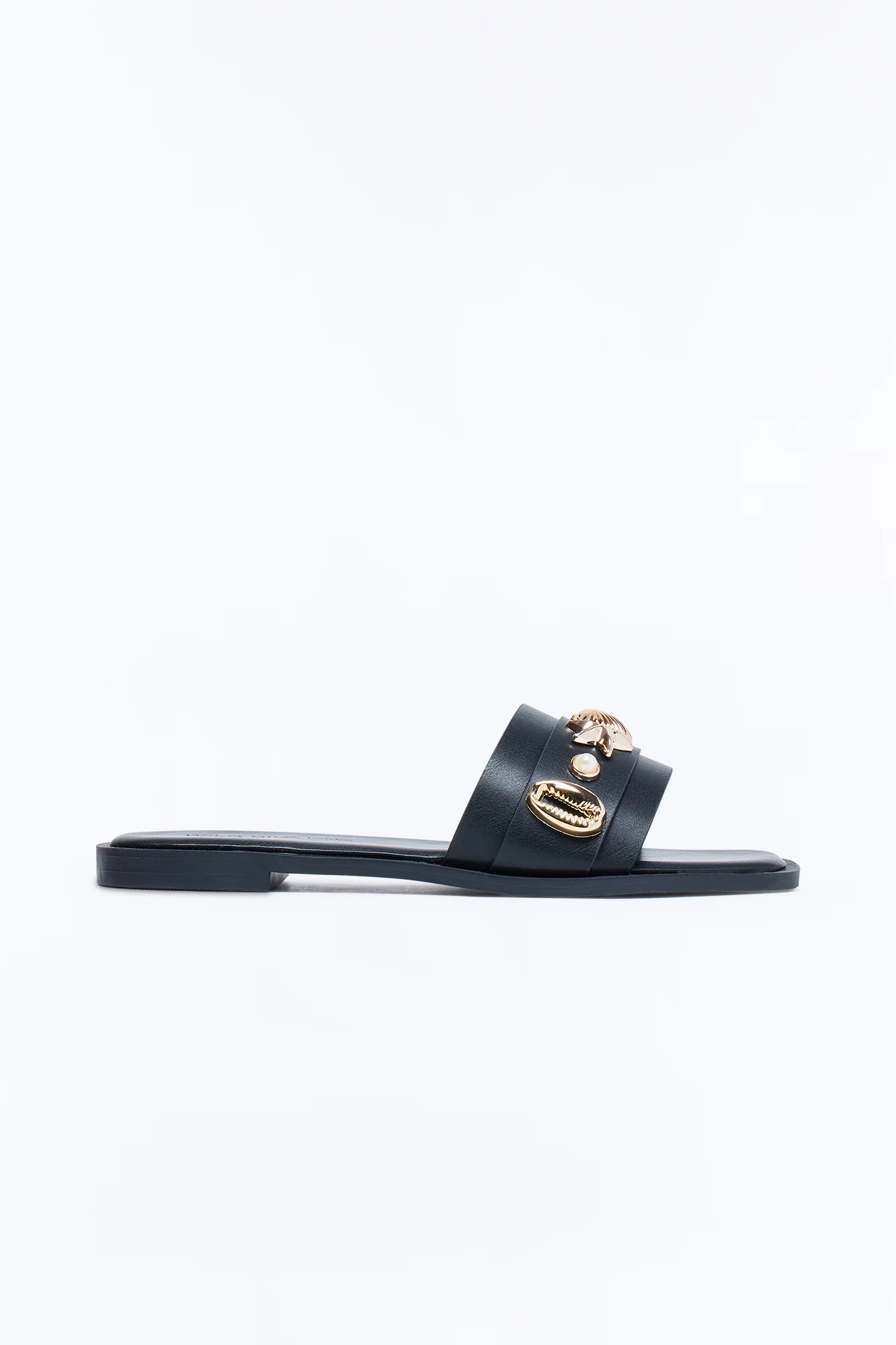 Cosette Hardware Slip On Sandals - Black - Image 3