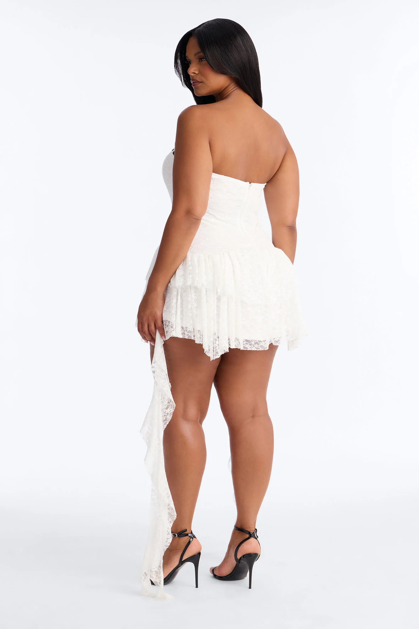 Cosette Ruffle Lace Mini Dress - White - Image 8