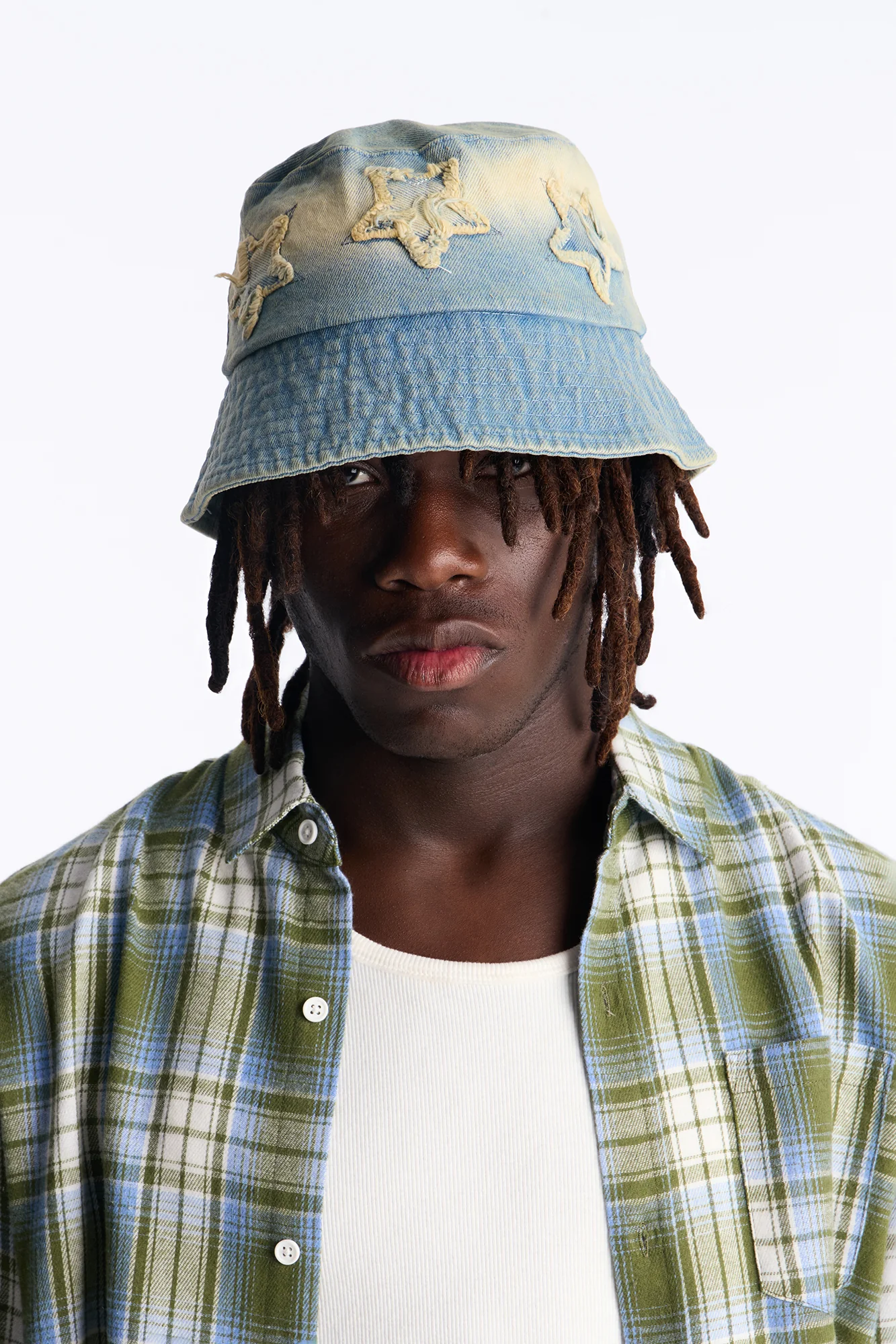 Cosmo Distress Denim Bucket Hat - Denim - Image 2