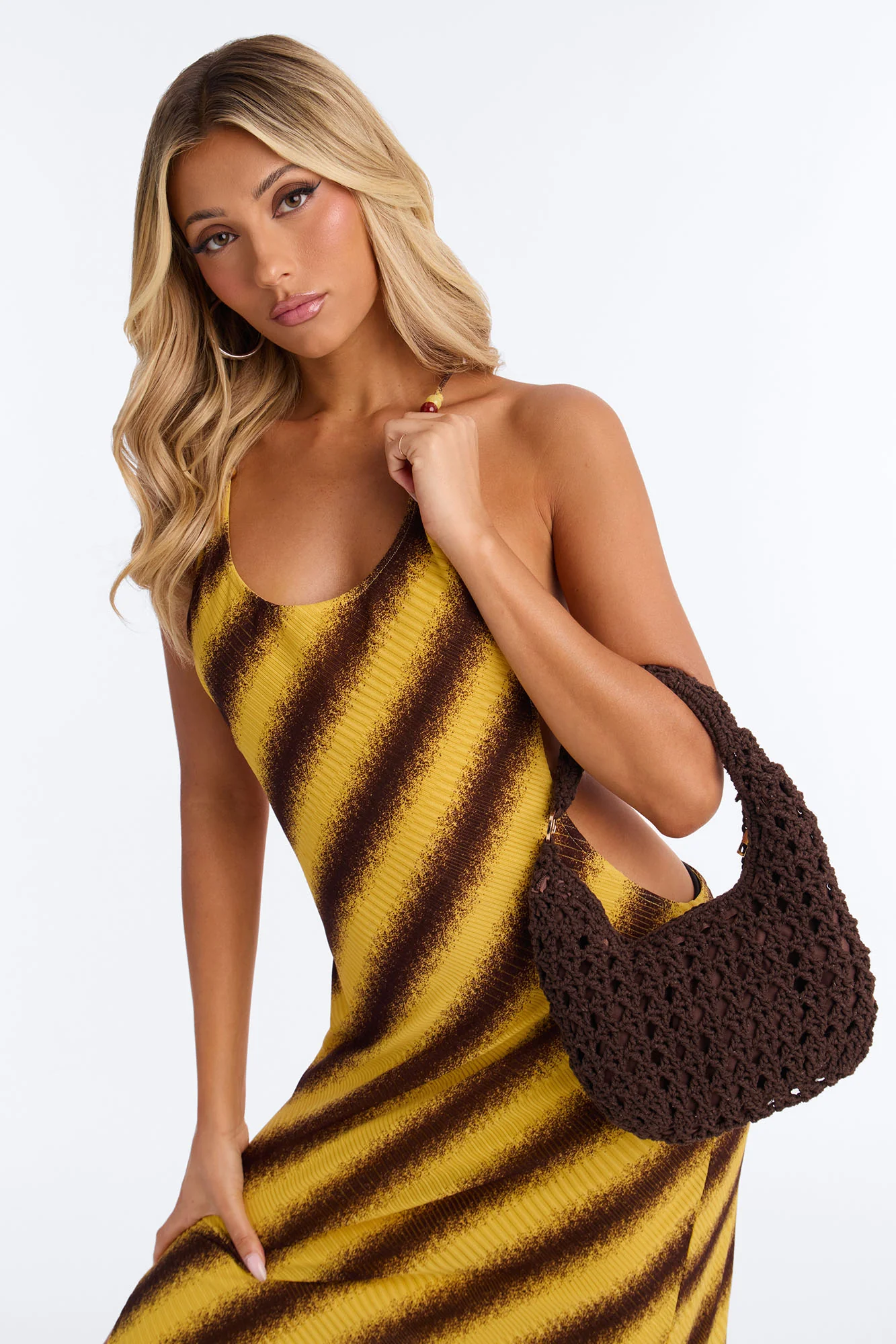 Costa Brava Crochet Bag - Brown - Image 2