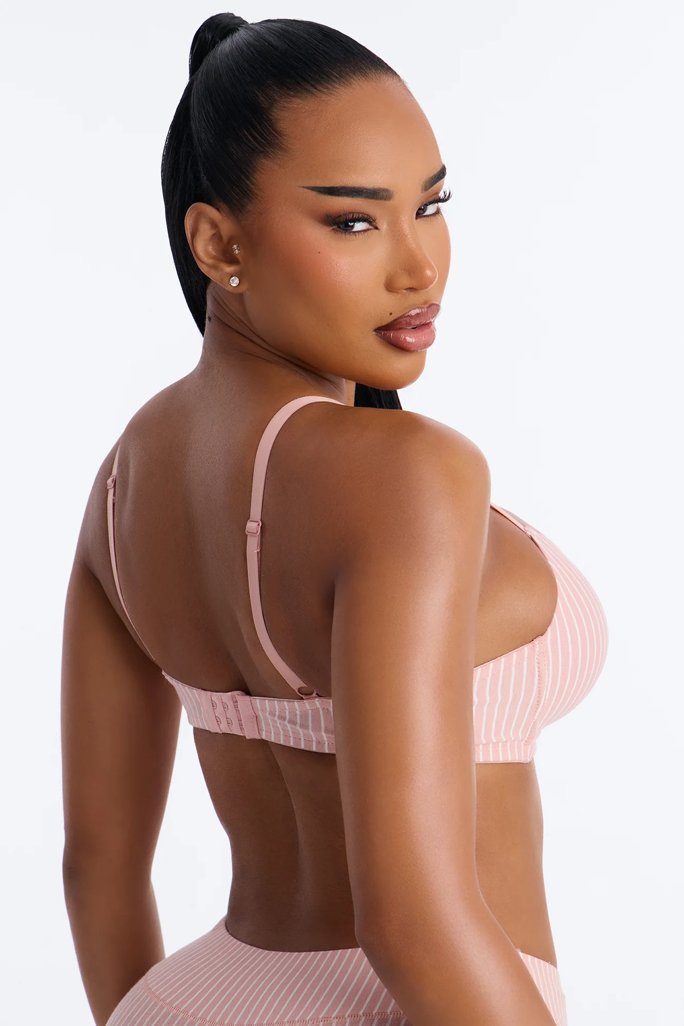 Cotton Stretch Comfort Wirefree Bra - Rose - Image 3