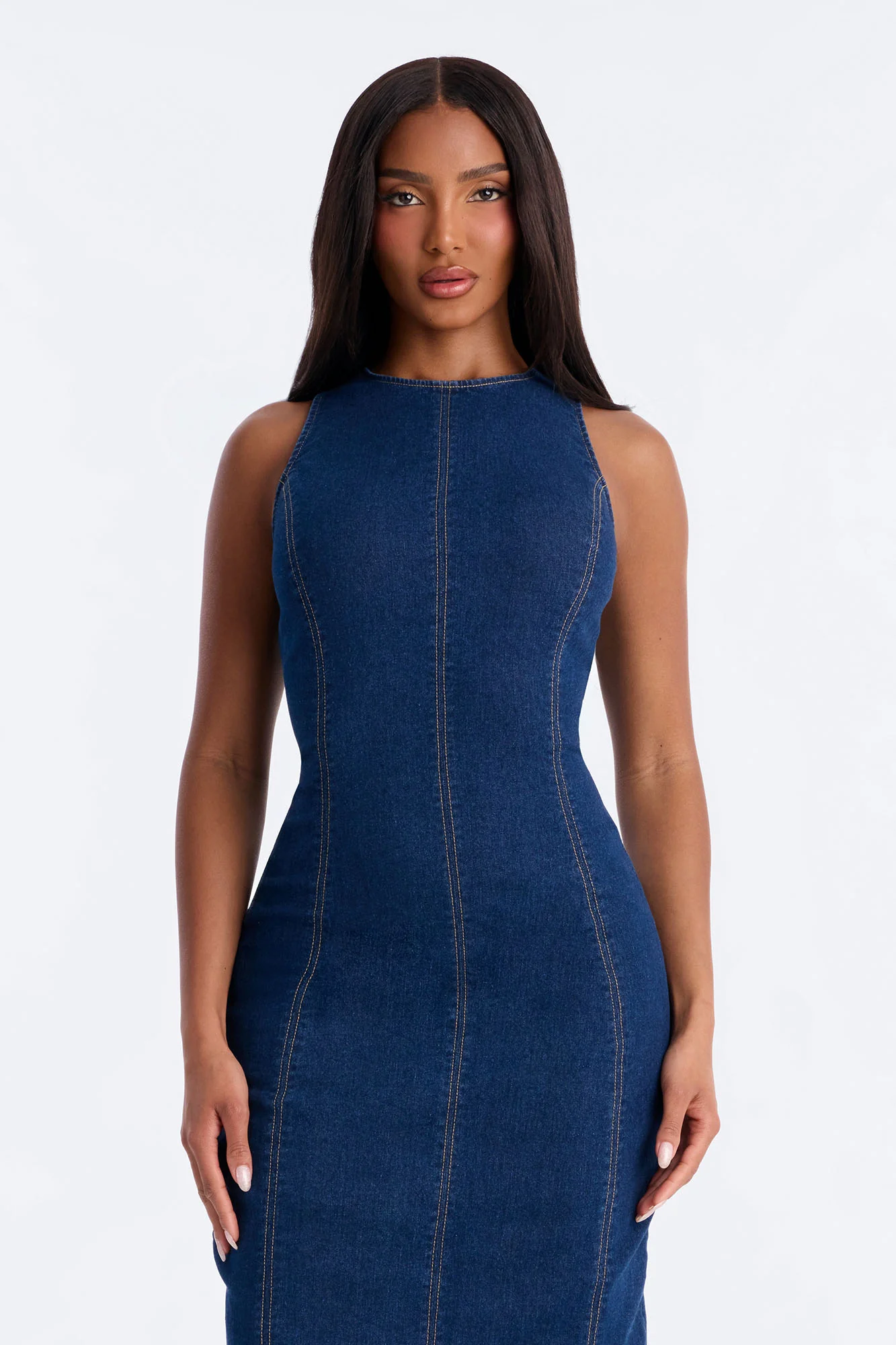 Countryside Denim Maxi Dress - Dark Wash - Image 2