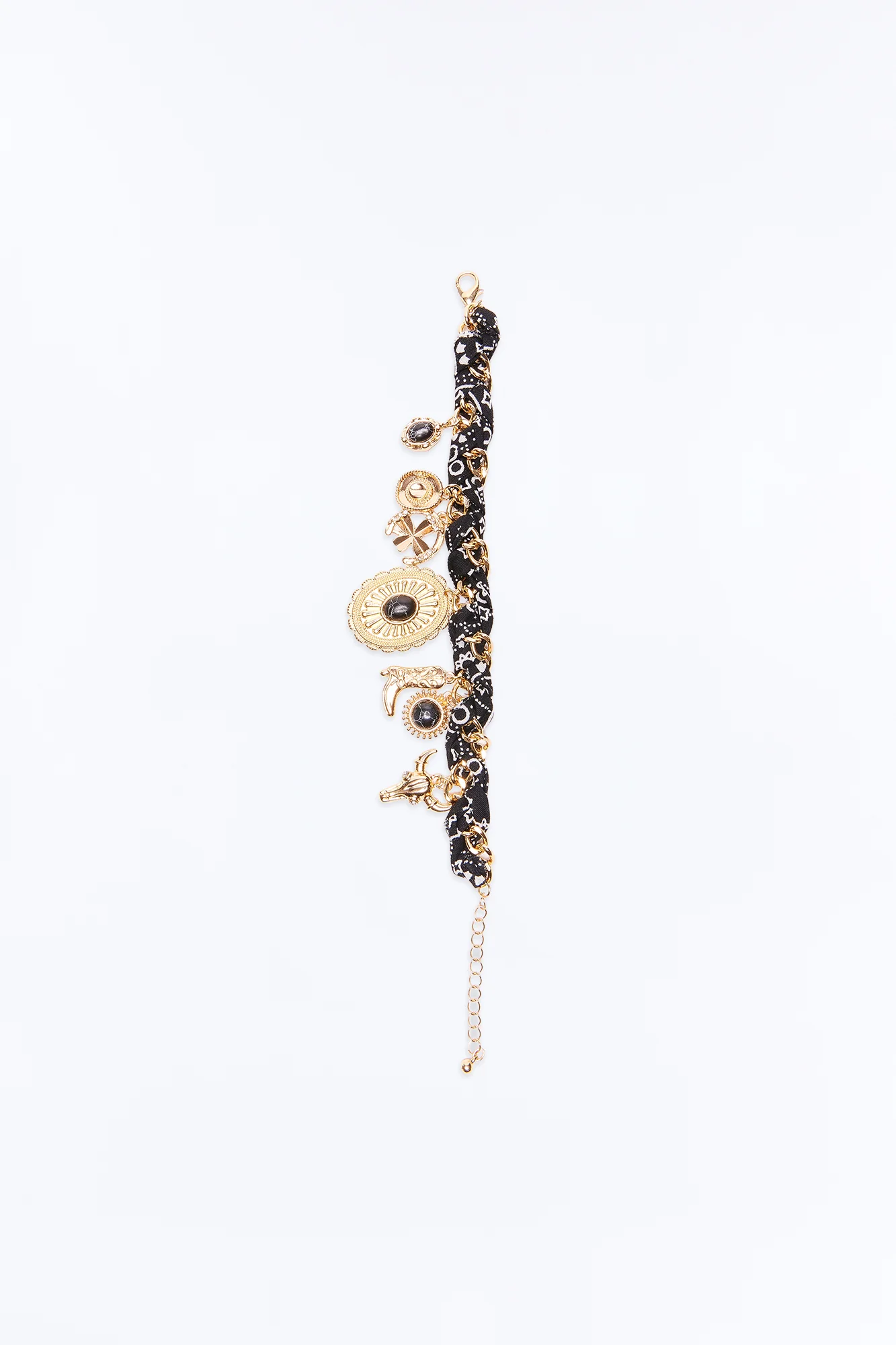 Cowgirl Spirit Charms Bracelet - Gold/Black - Image 2