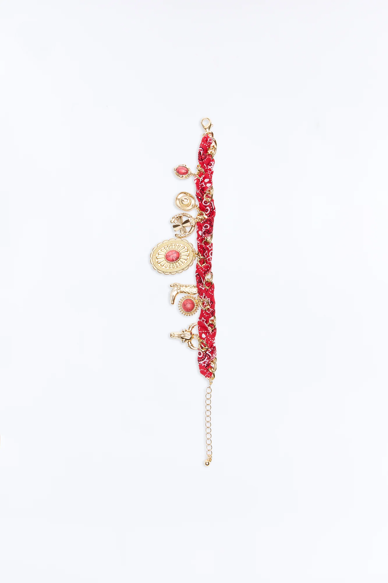 Cowgirl Spirit Charms Bracelet - Gold/Red - Image 3