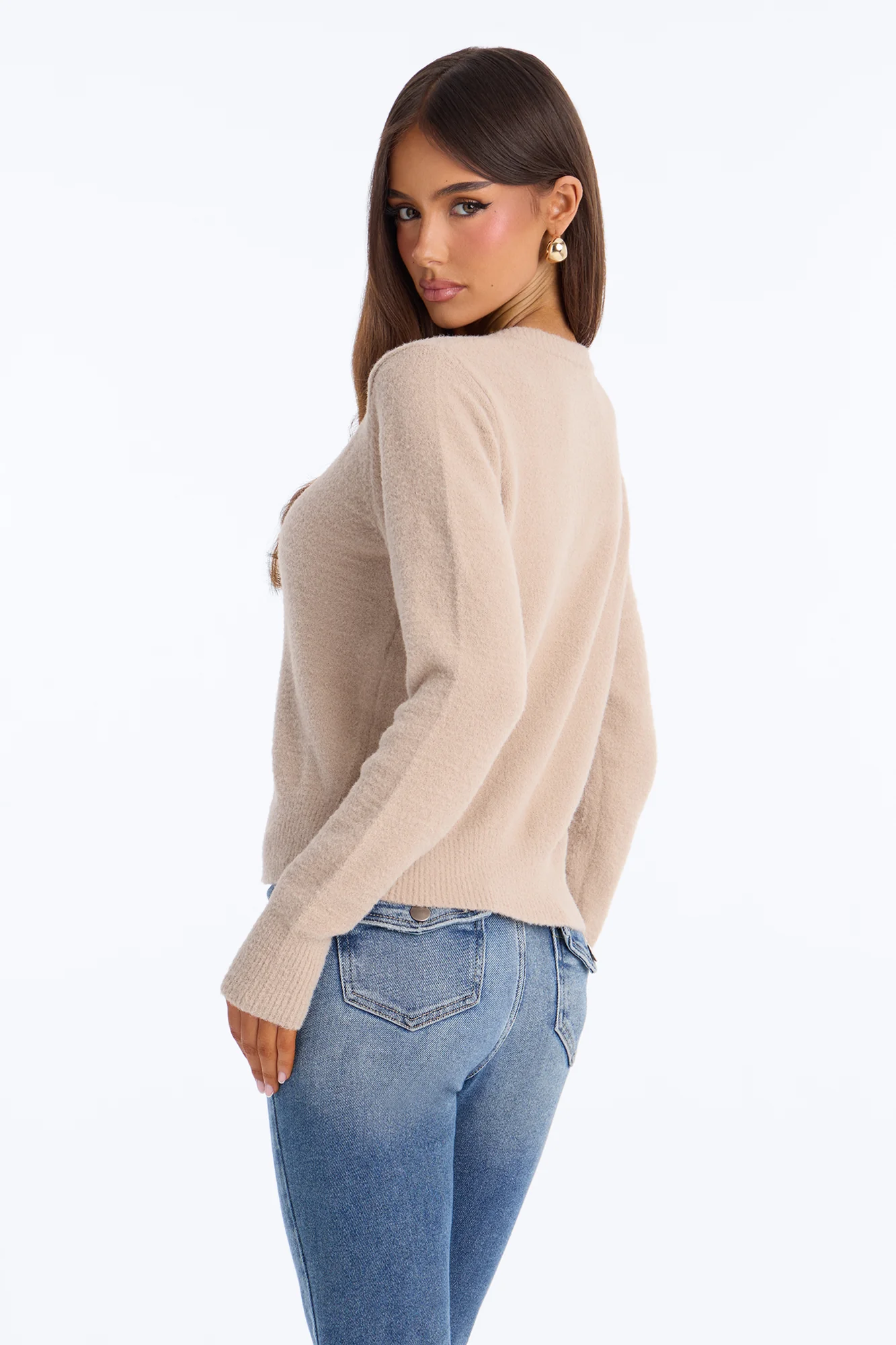 Cozy Feels Cardigan - Oatmeal - Image 4
