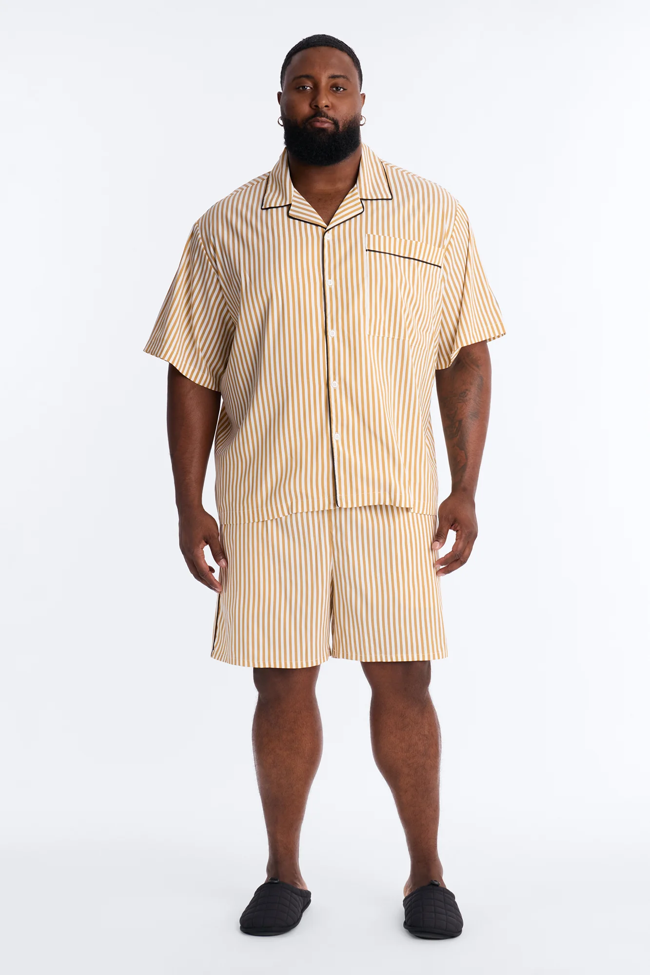 Cozy Night In Stripe Lounge Top - Gold/combo - Image 6