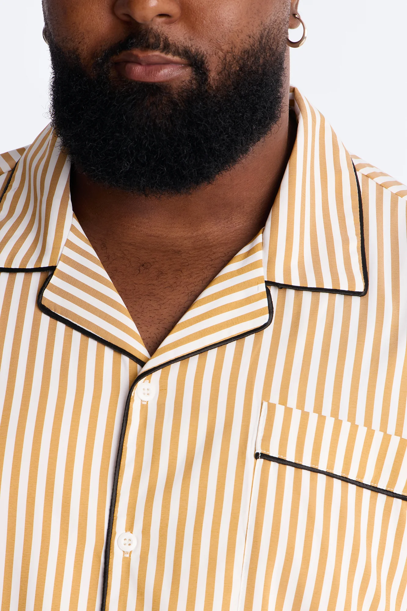 Cozy Night In Stripe Lounge Top - Gold/combo - Image 7