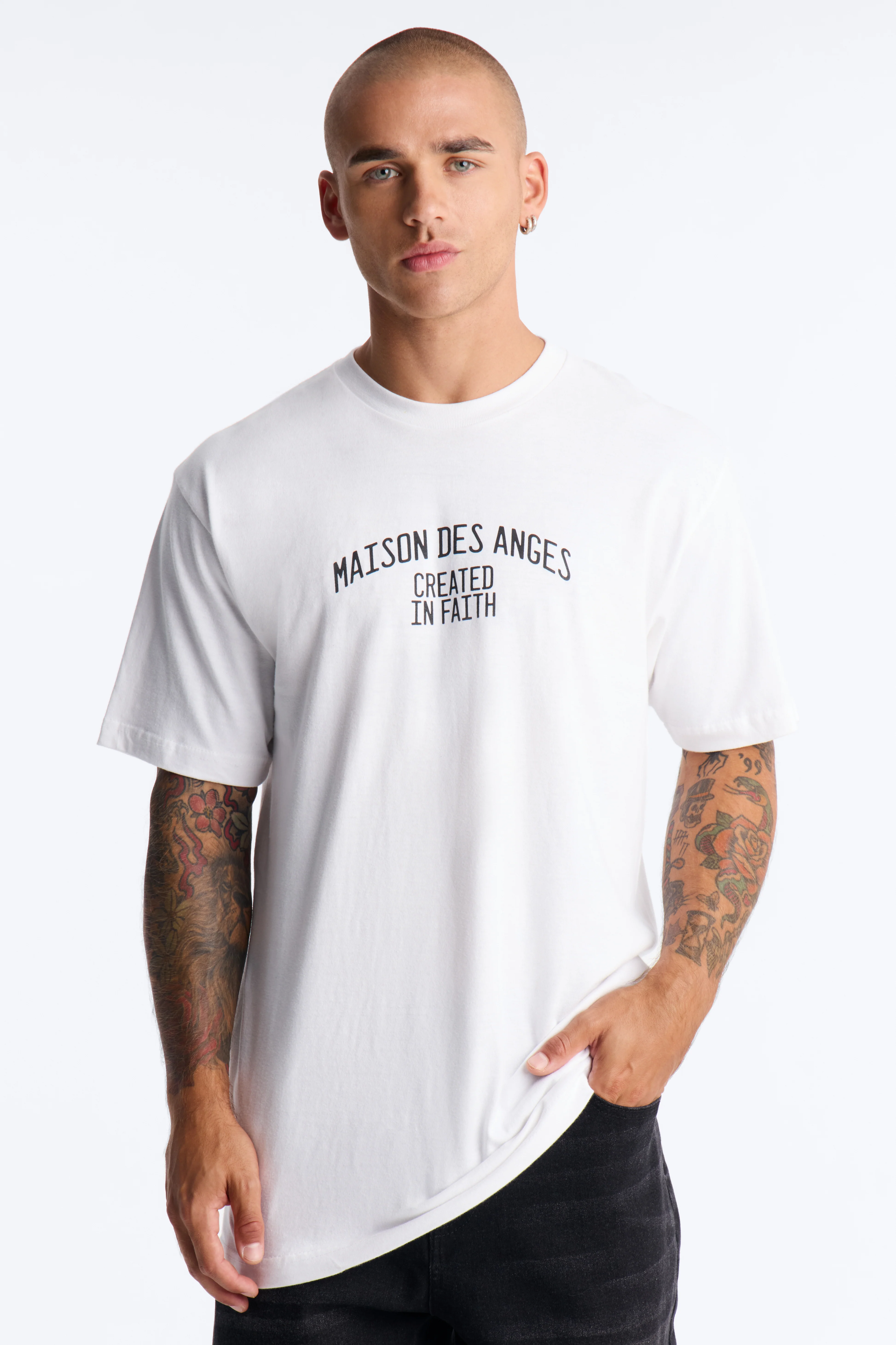 Created In Faith Oversized Short Sleeve Tee - White