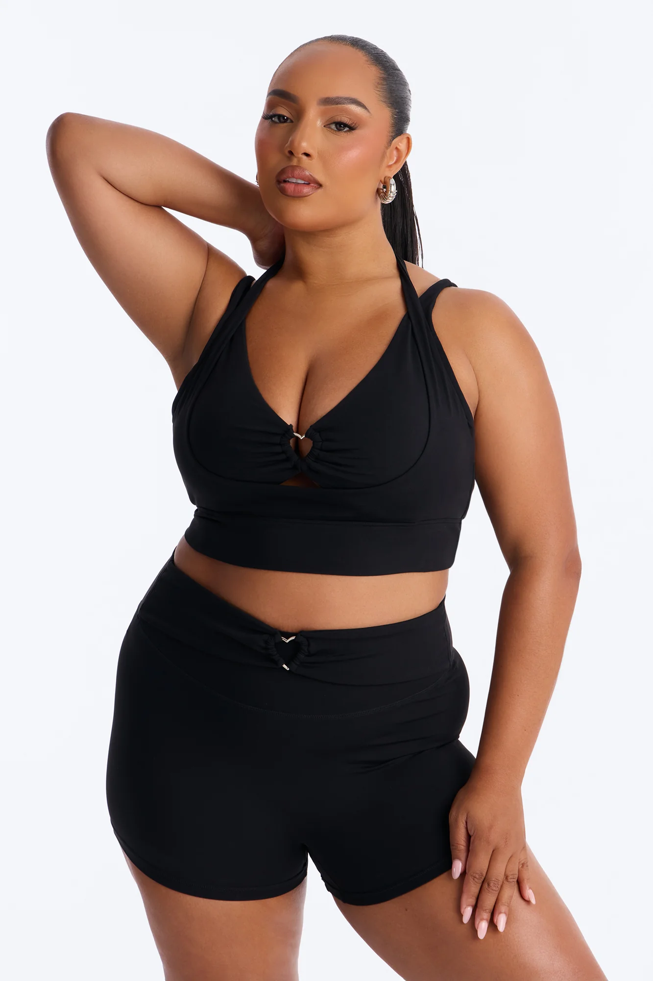 Cross Your Heart Double Lined Short Set - Black - Image 6