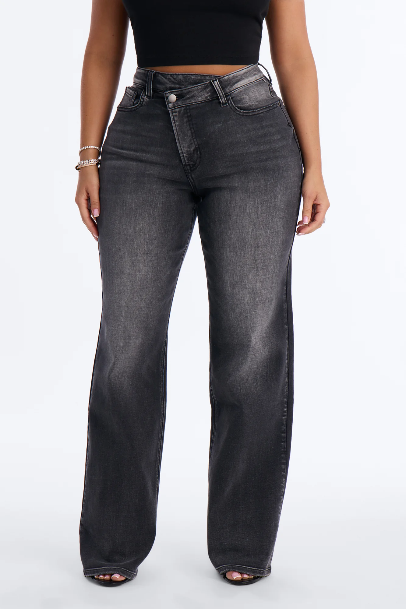 Crossed Paths Stretch Jeans - Grey - Image 2