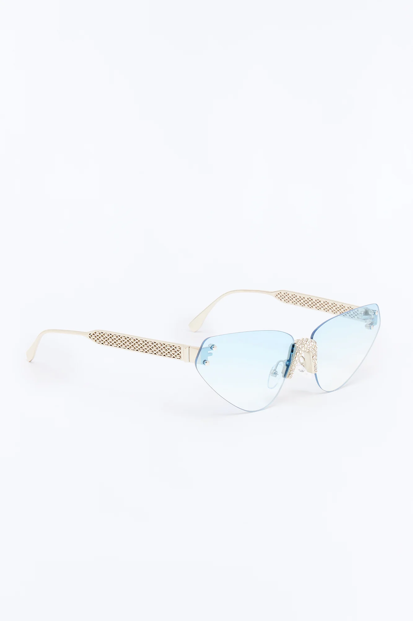 Crystal Clear Skye Sunglasses - Silver/Blue - Image 4