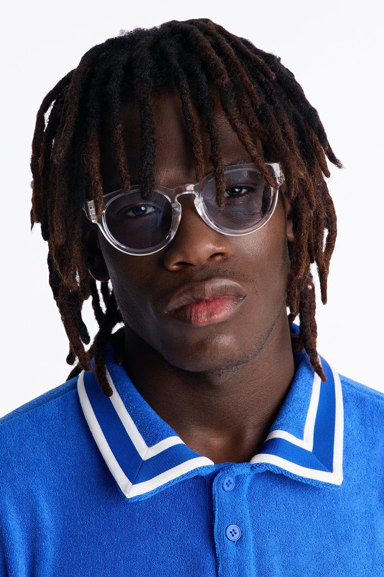 Crystalized Senses Sunglasses - Clear/Blue