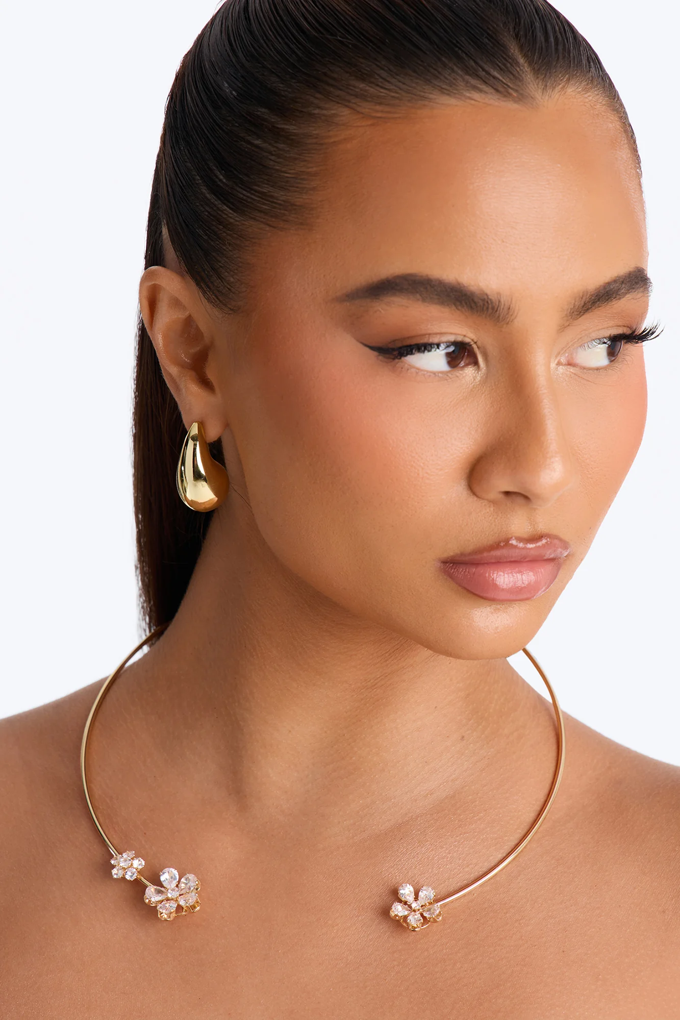 Cubic Zirconia Growing Era Choker - Gold - Image 2