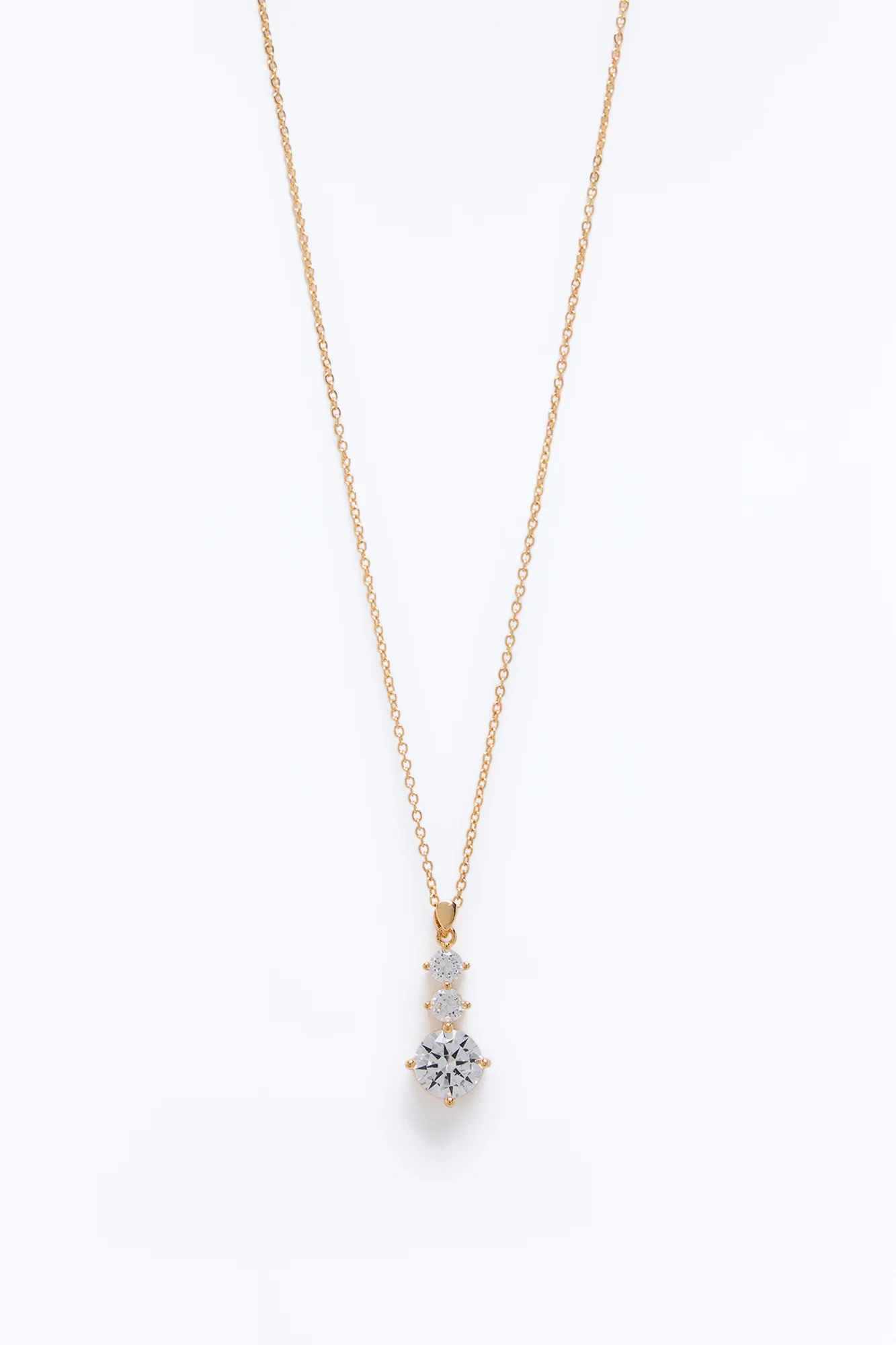 Cubic Zirconia Top Tier Necklace - Gold - Image 3