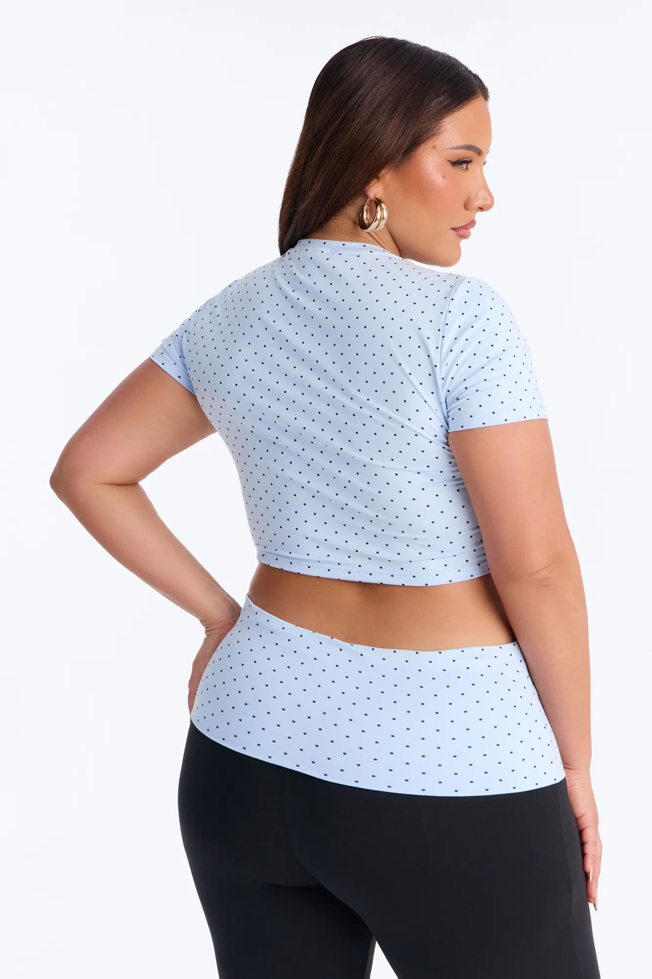 Cute N Casual Polka Dot Flare Legging Set - Blue/combo - Image 9