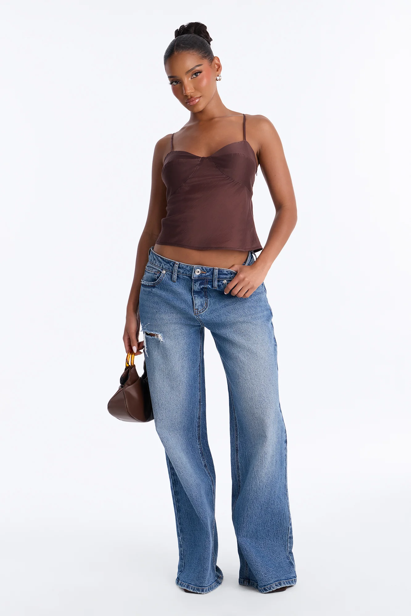 Cutie On the Loose Organza Cami Top - Brown - Image 2