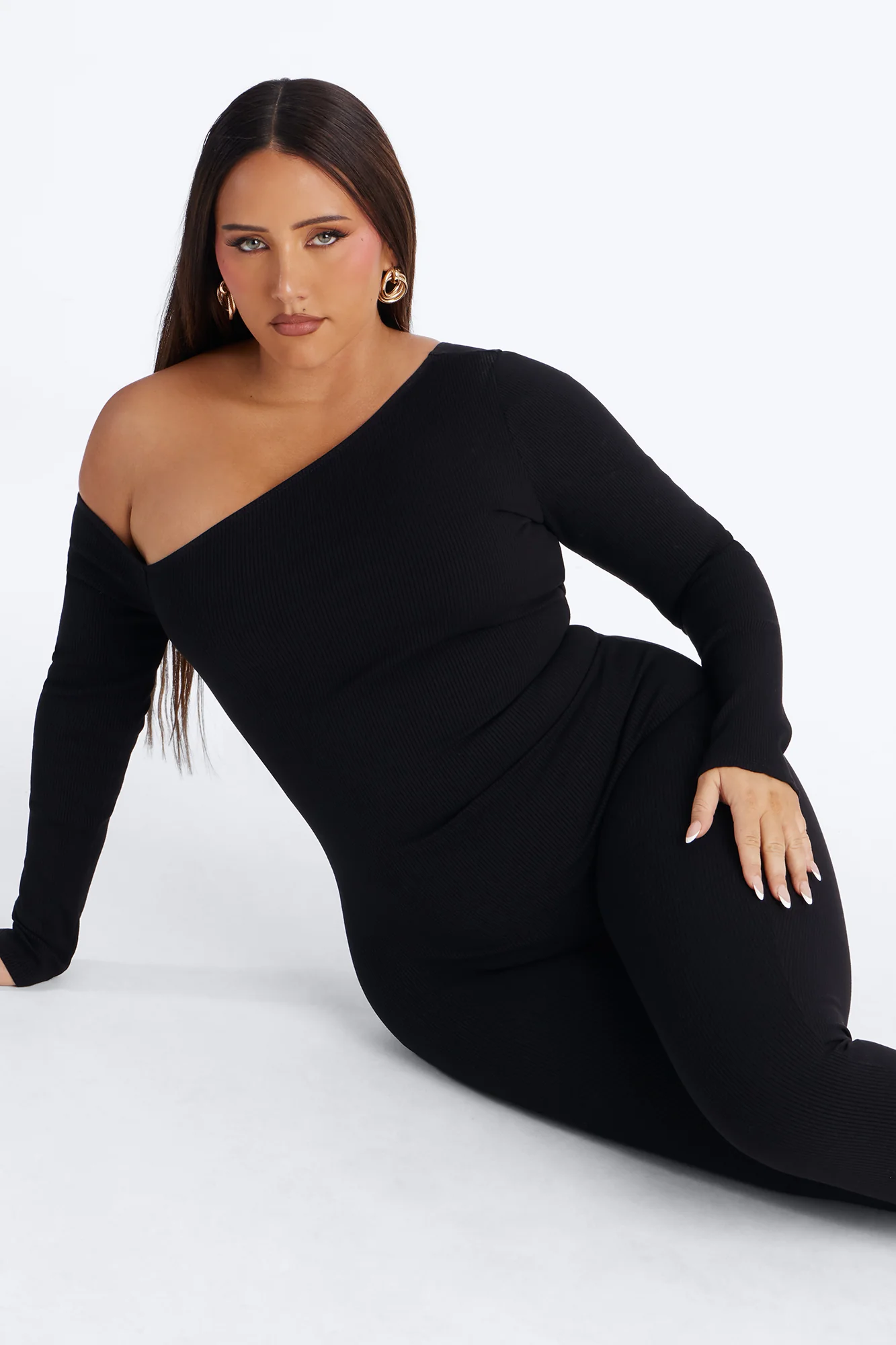 Cyndi Snatched Jumpsuit With Footie - Black - Image 6